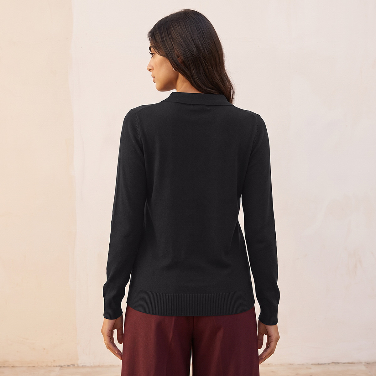 Splash Youth Polo Sweater with Ribbed Hem-women-winterwear-cardigansandjumpers-jumpers-image-3