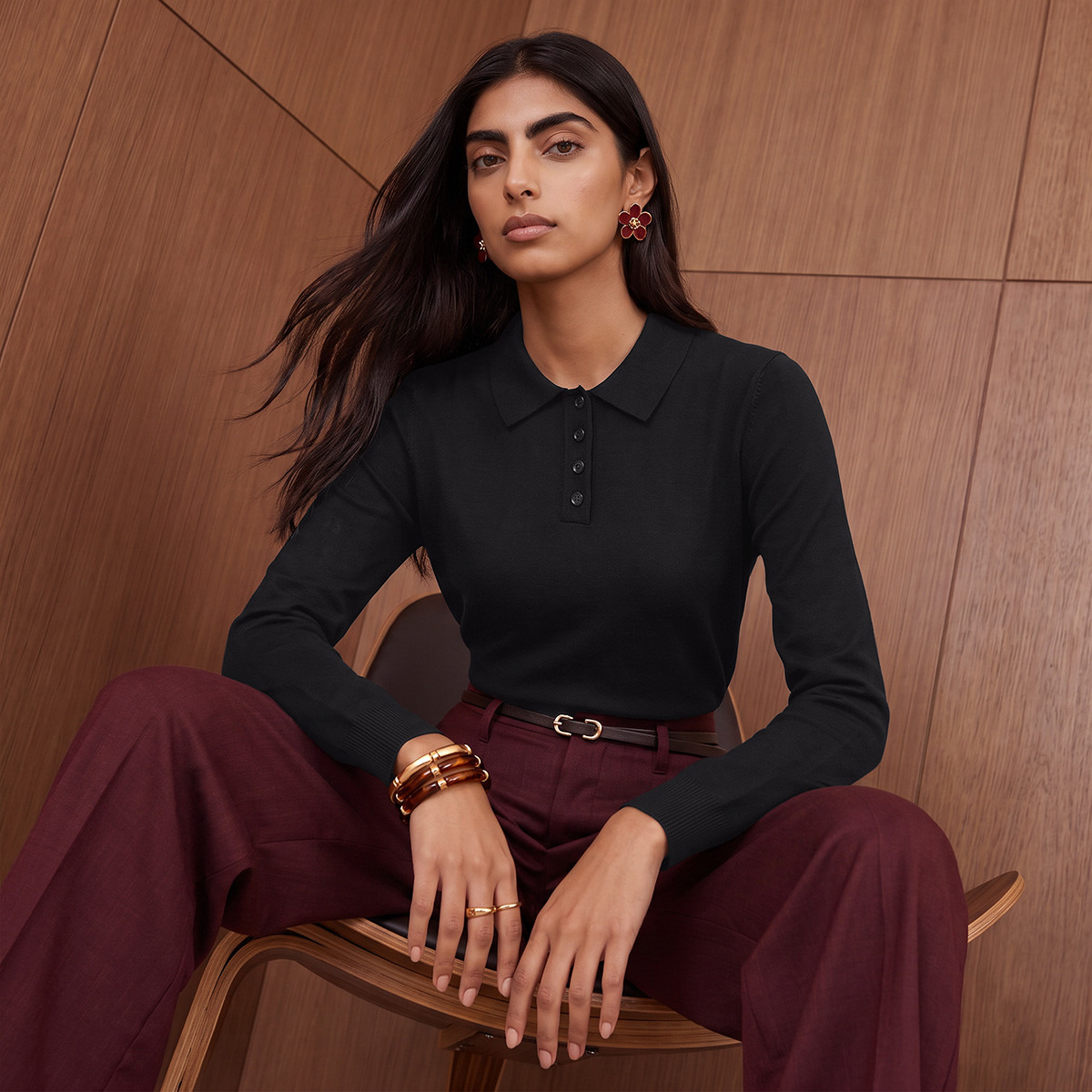 Splash Youth Polo Sweater with Ribbed Hem-women-winterwear-cardigansandjumpers-jumpers-image-6