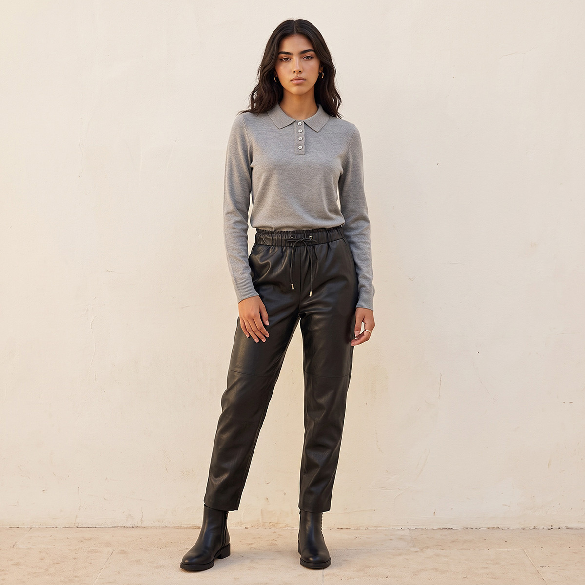 Splash Youth Polo Sweater with Ribbed Hem-women-winterwear-cardigansandjumpers-jumpers-image-2