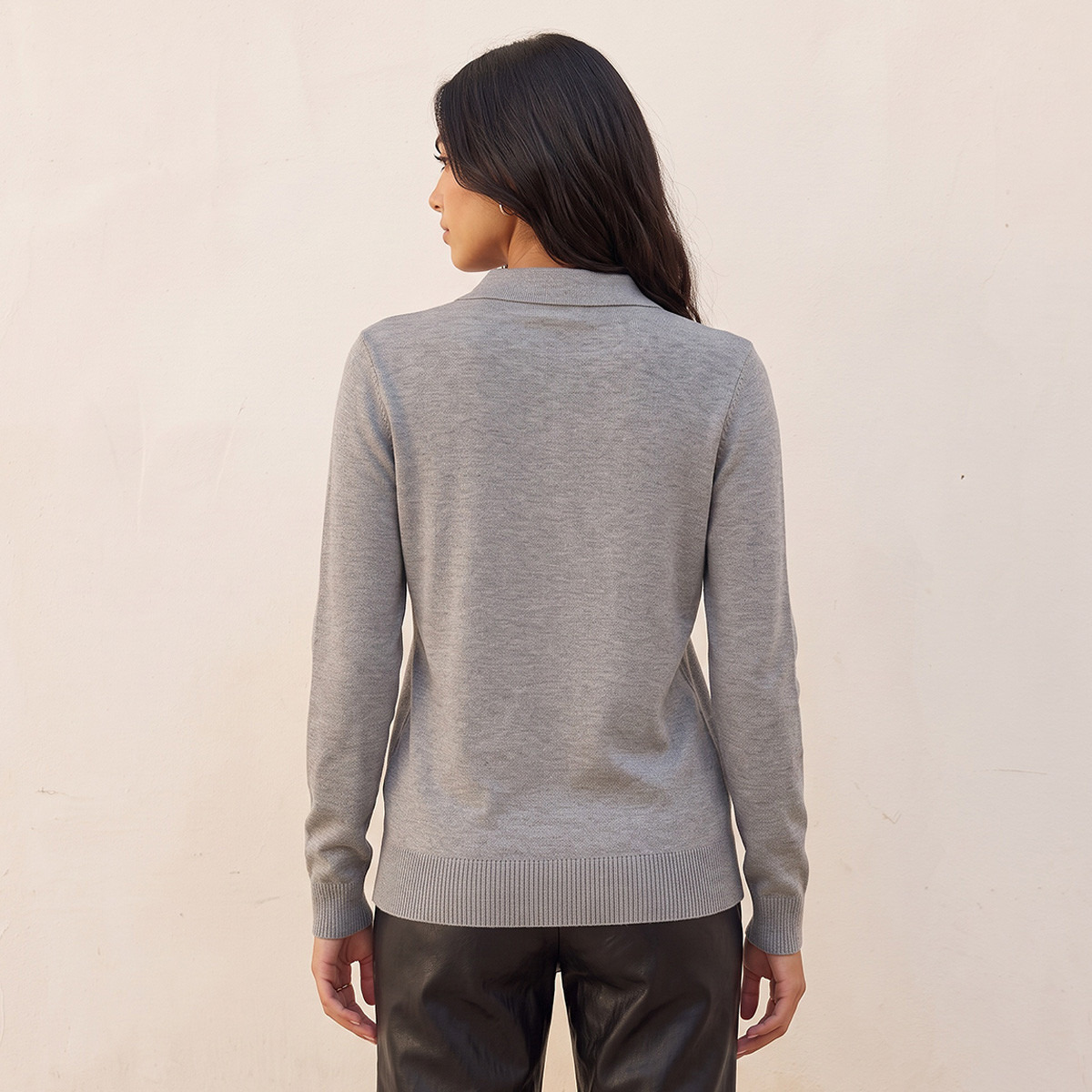 Splash Youth Polo Sweater with Ribbed Hem-women-winterwear-cardigansandjumpers-jumpers-image-3
