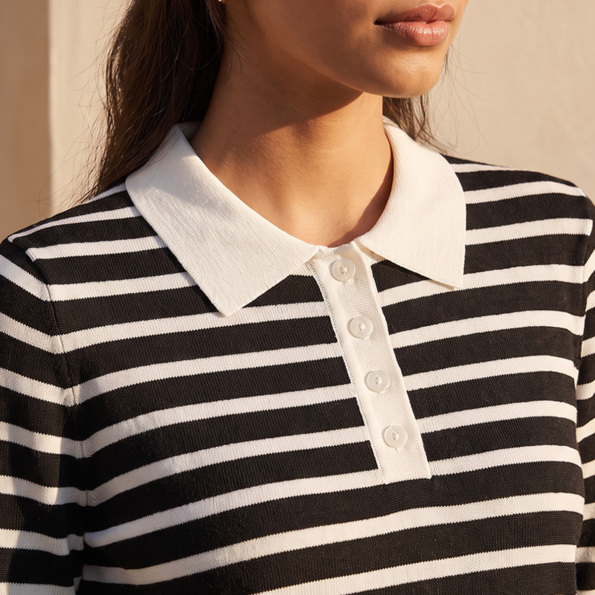 Splash Youth Striped Sweater with Polo Collar-women-winterwear-cardigansandjumpers-jumpers-image-5