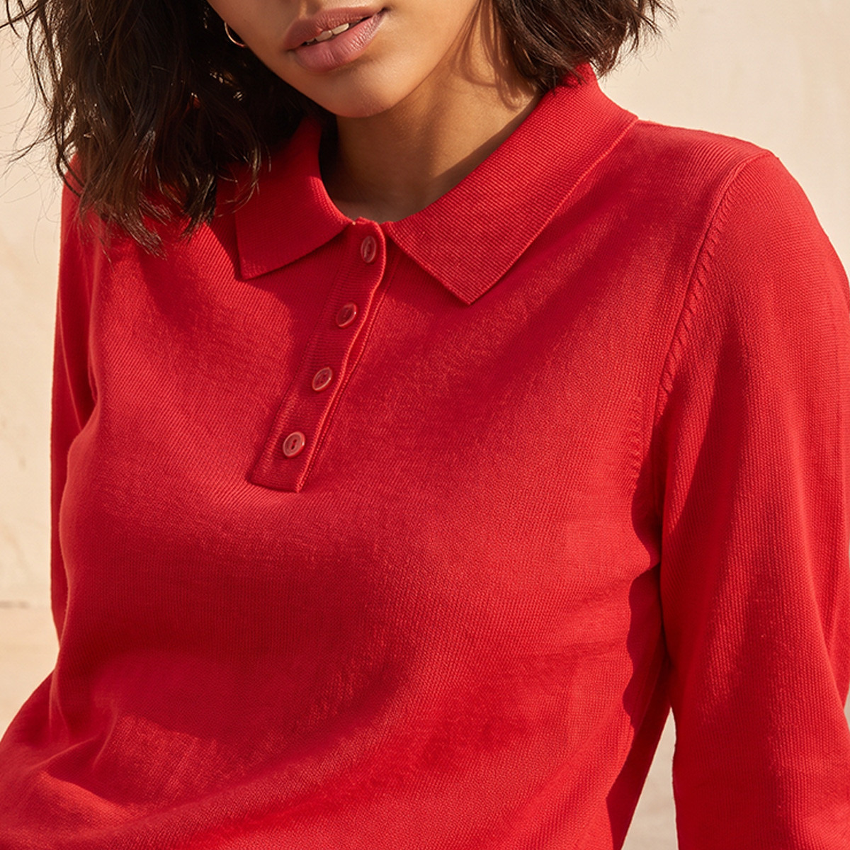 Splash Youth Polo Sweater with Ribbed Hem-women-winterwear-cardigansandjumpers-jumpers-image-5