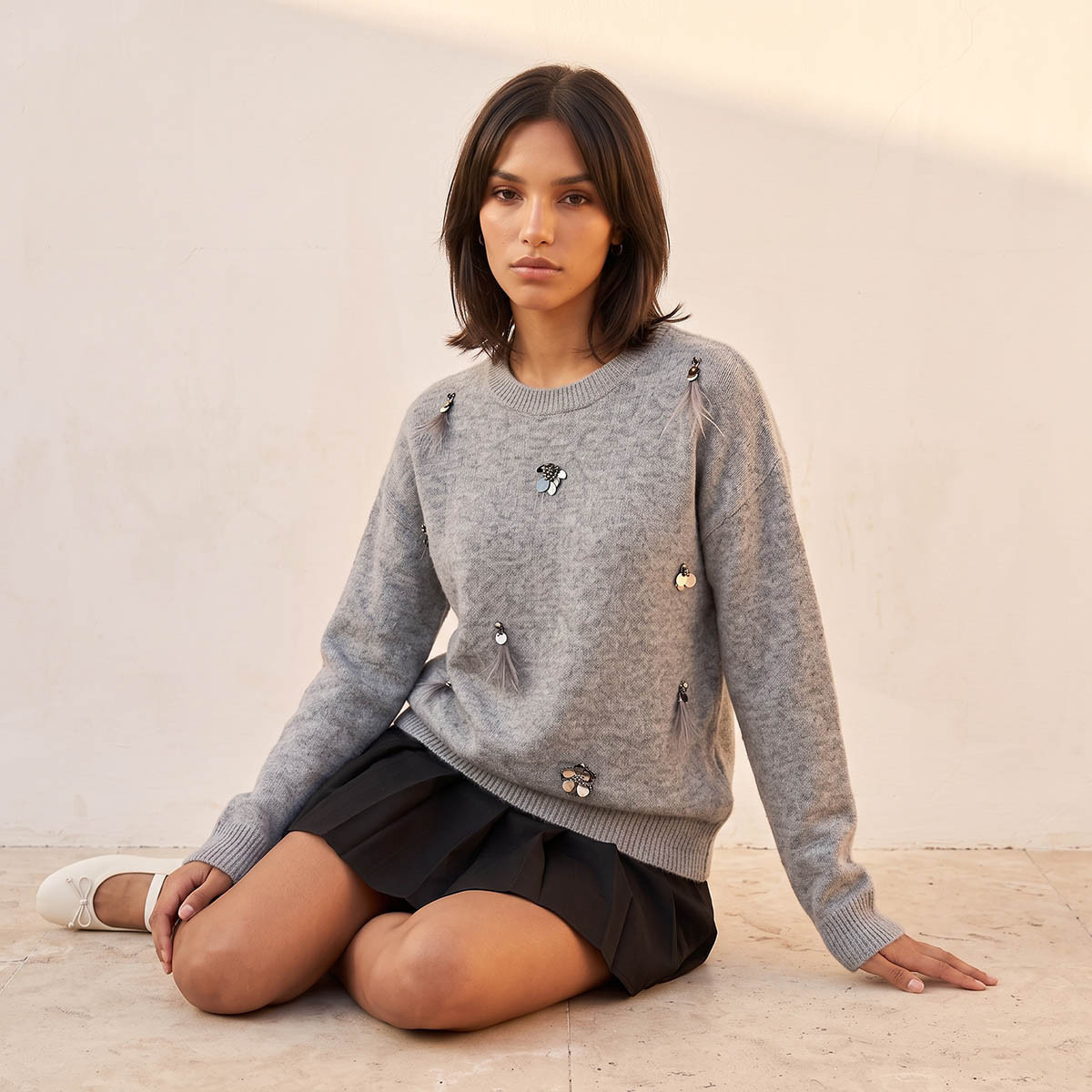 Splash Youth Embellished Crew Neck Sweater-women-winterwear-cardigansandjumpers-jumpers-image-6