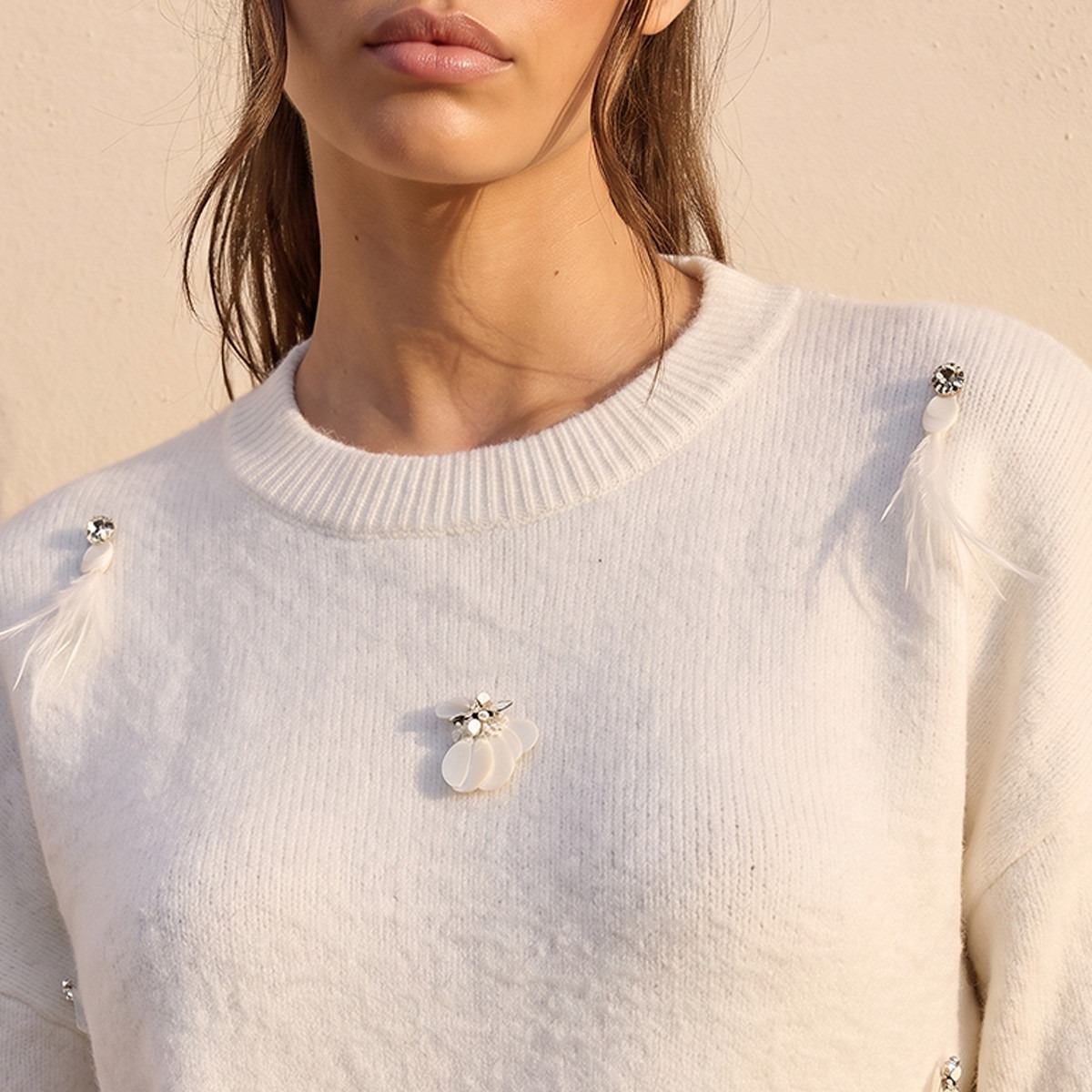 Splash Youth Embellished Crew Neck Sweater-women-winterwear-cardigansandjumpers-jumpers-image-2