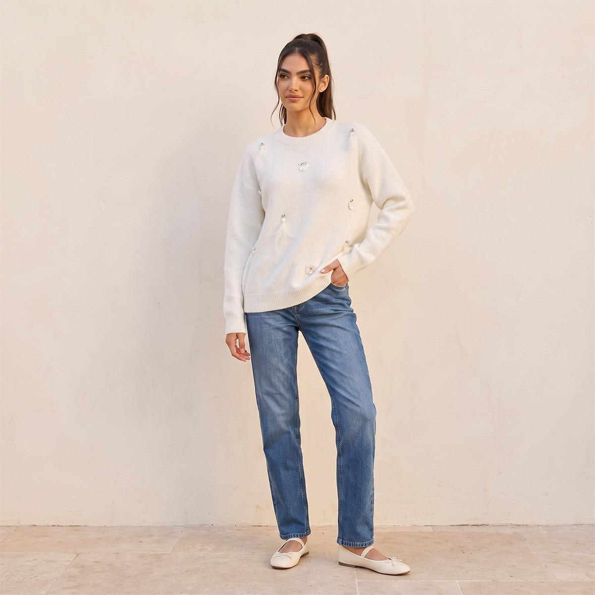 Splash Youth Embellished Crew Neck Sweater-women-winterwear-cardigansandjumpers-jumpers-image-6