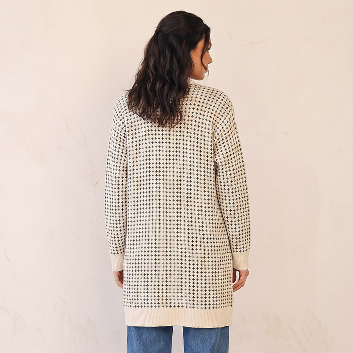 Splash Youth Longline Textured Cardigan-women-winterwear-cardigansandjumpers-cardigans-image-3