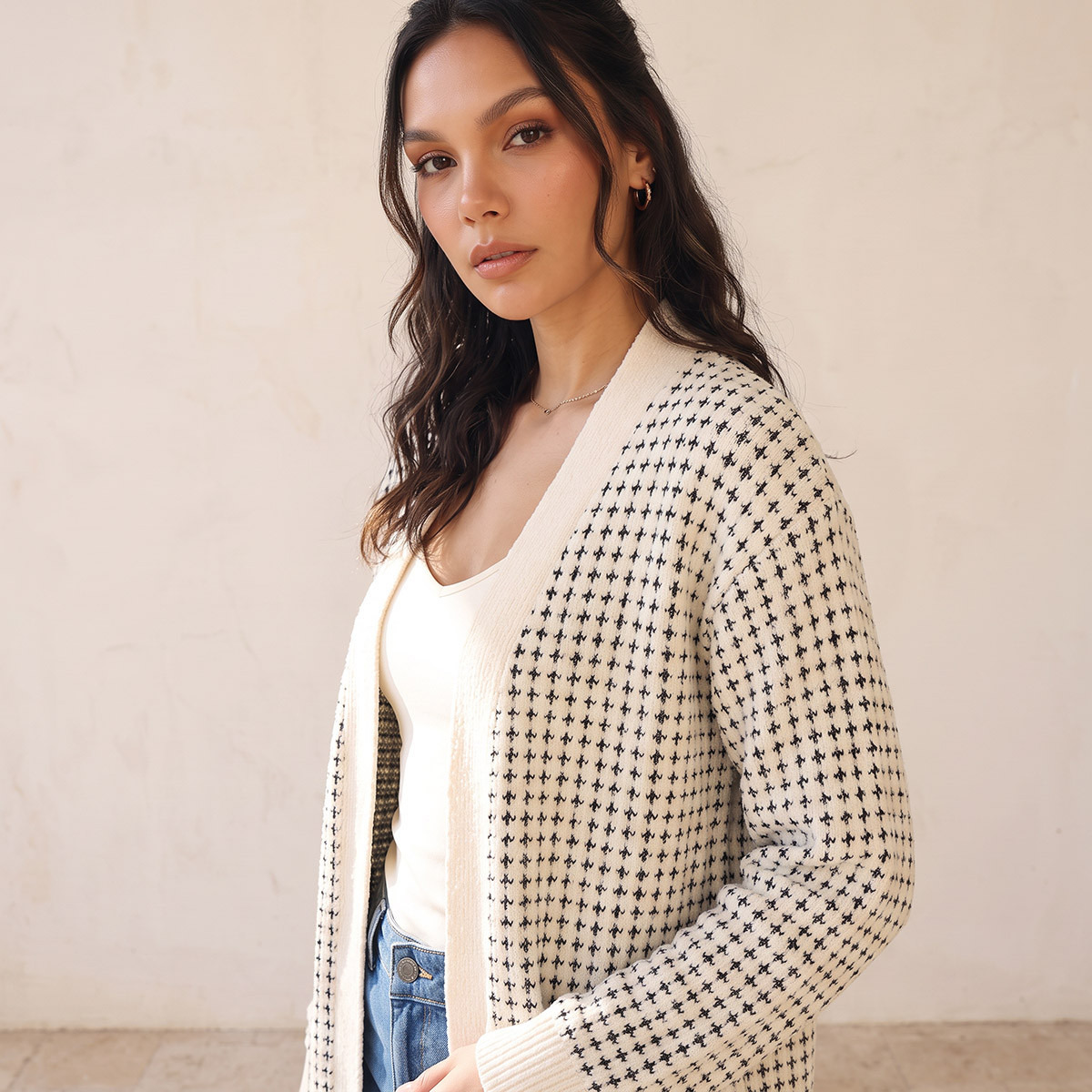 Splash Youth Longline Textured Cardigan-women-winterwear-cardigansandjumpers-cardigans-image-4