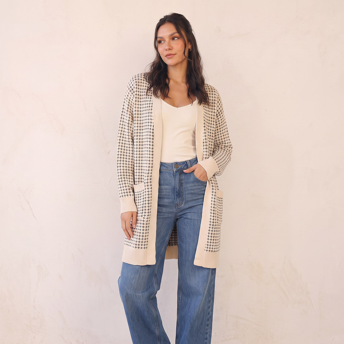 Splash Youth Longline Textured Cardigan-women-winterwear-cardigansandjumpers-cardigans-image-7