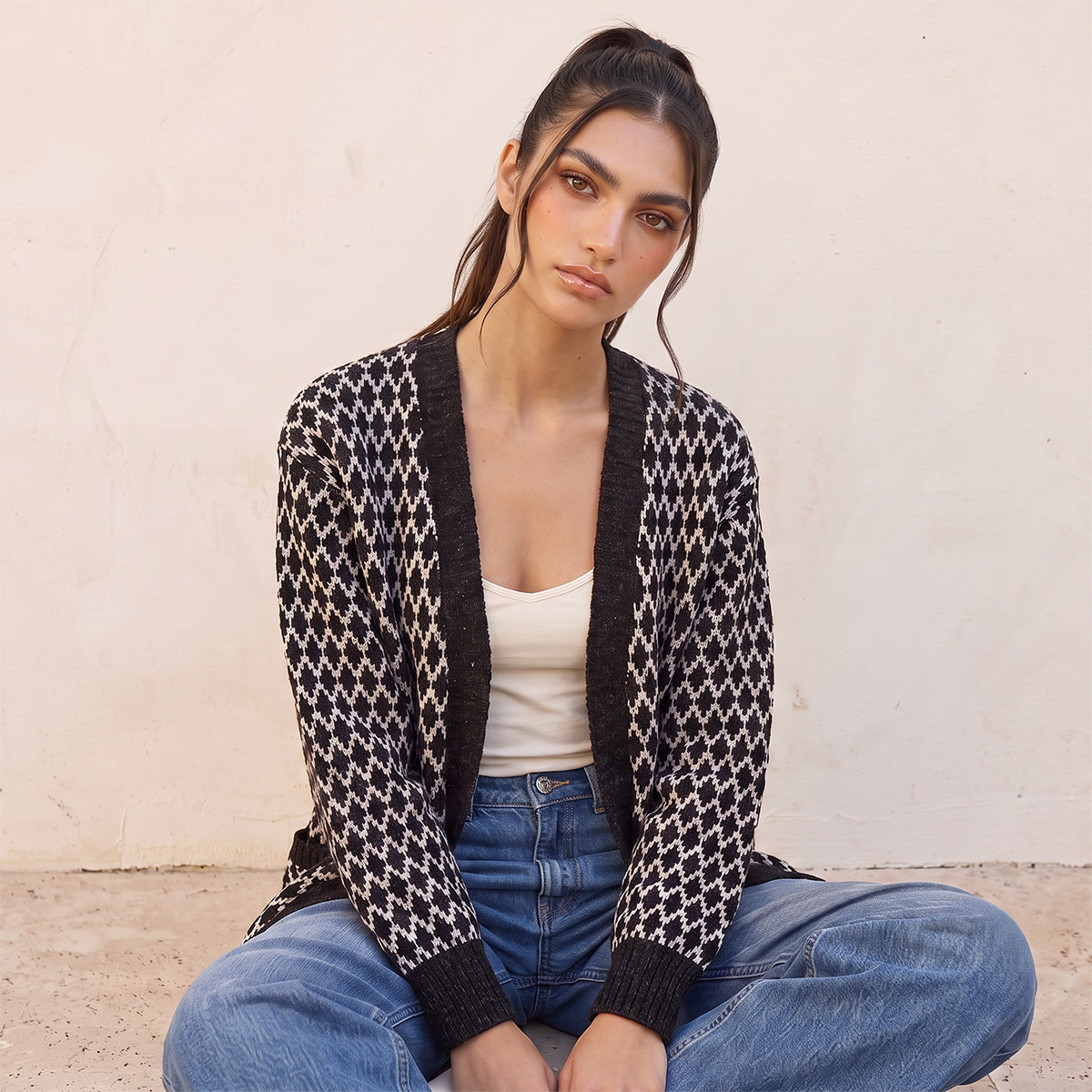 Splash Youth Longline Textured Cardigan-women-winterwear-cardigansandjumpers-cardigans-image-6