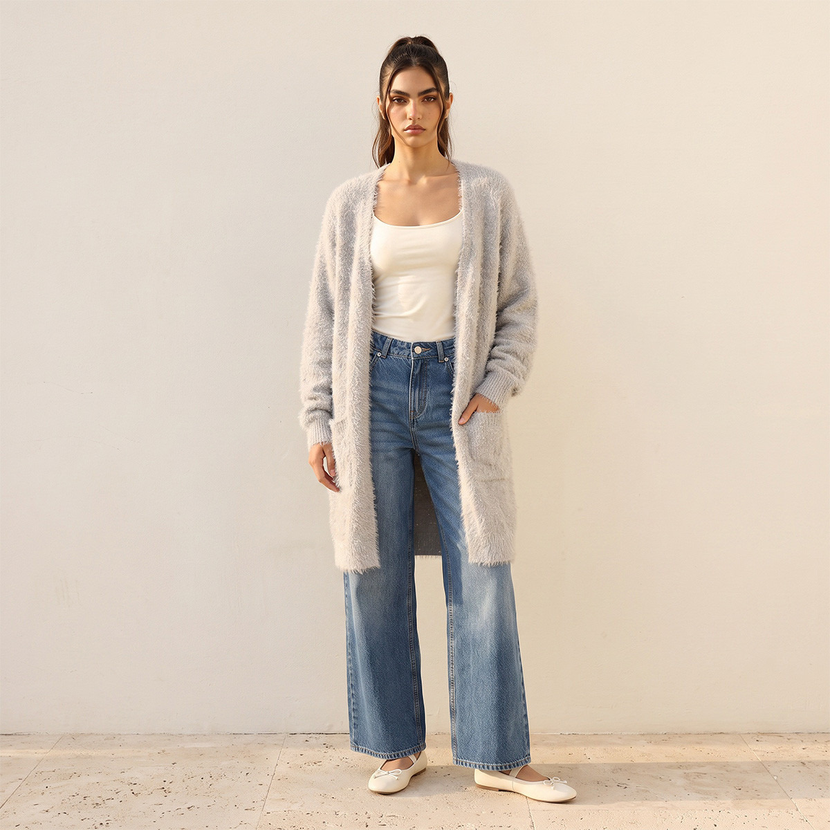 Splash Youth Fuzzy Fur Longline Cardigan-women-winterwear-cardigansandjumpers-cardigans-image-3