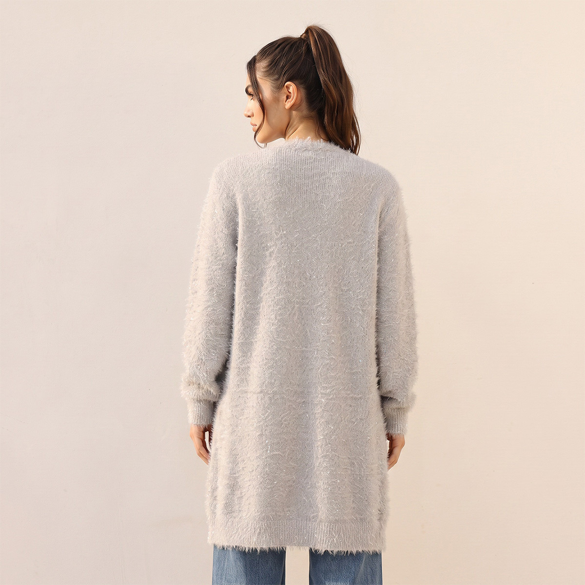 Splash Youth Fuzzy Fur Longline Cardigan-women-winterwear-cardigansandjumpers-cardigans-image-4