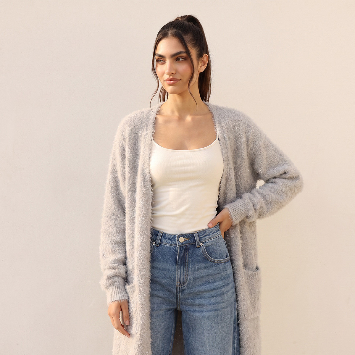 Splash Youth Fuzzy Fur Longline Cardigan-women-winterwear-cardigansandjumpers-cardigans-image-6
