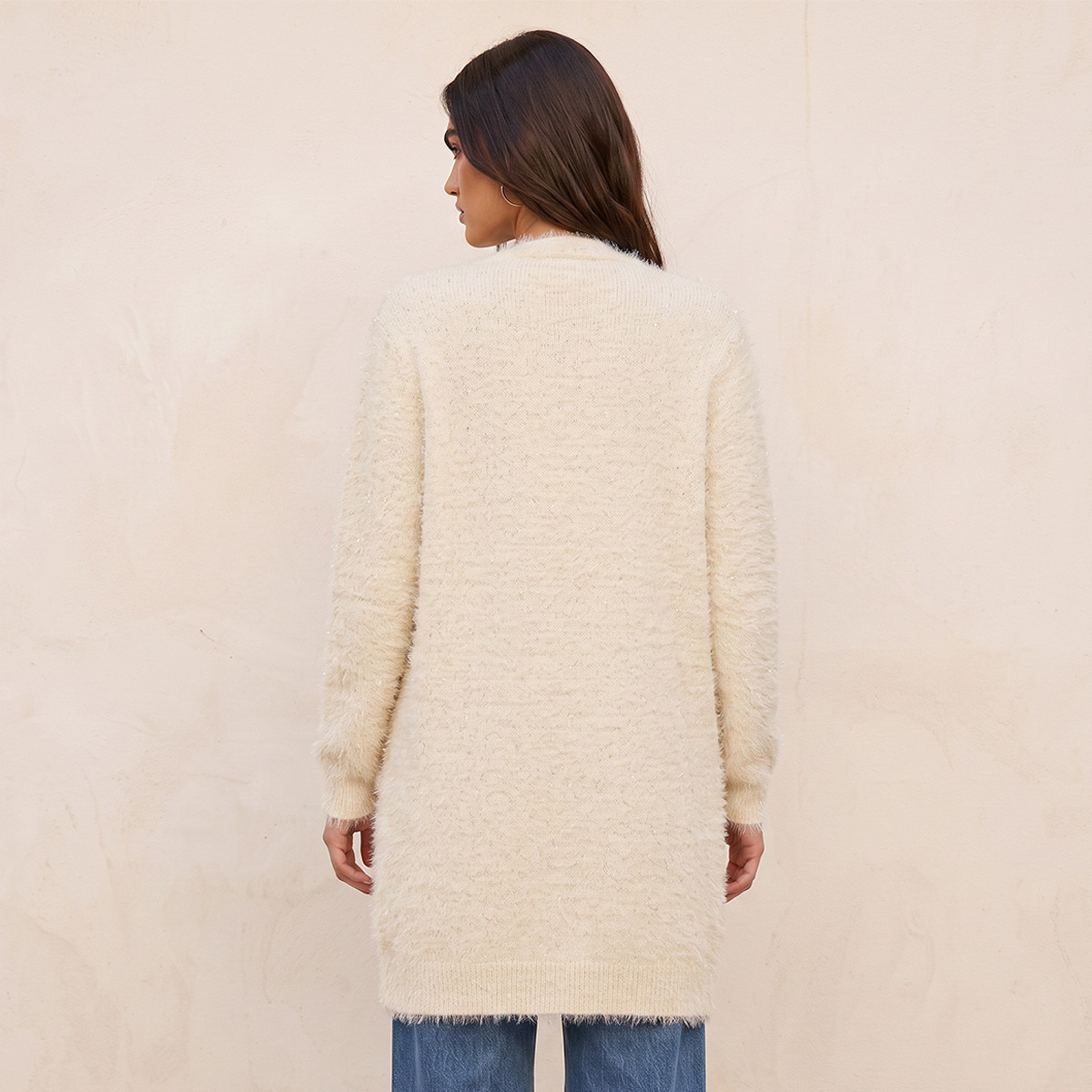 Splash Youth Fuzzy Fur Longline Cardigan-women-winterwear-cardigansandjumpers-cardigans-image-4
