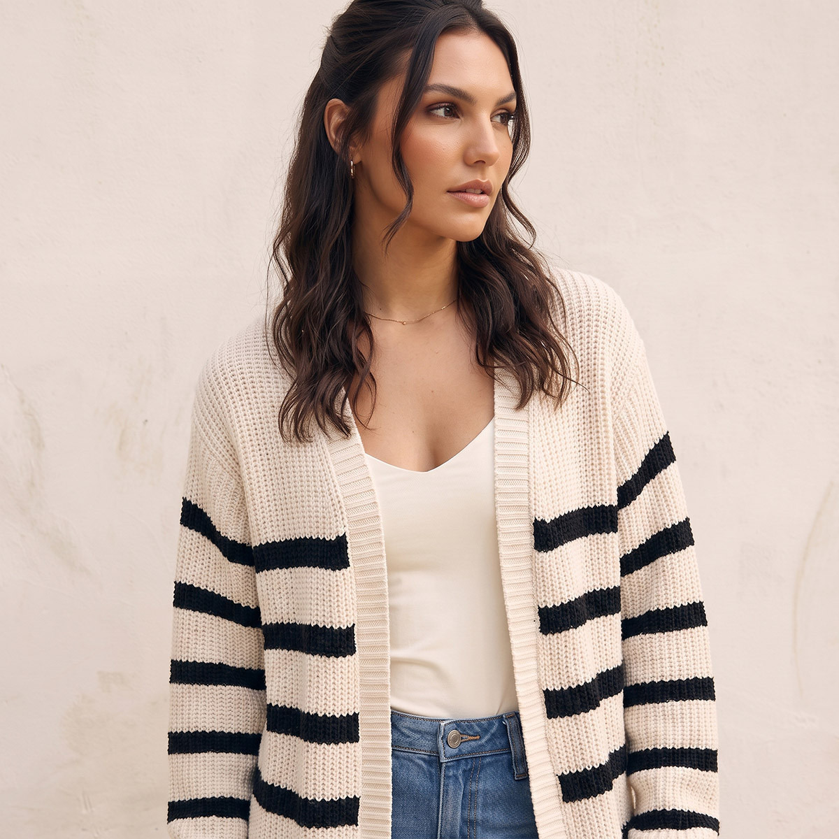 Splash Youth Longline Striped Cardigan-women-winterwear-cardigansandjumpers-cardigans-image-5