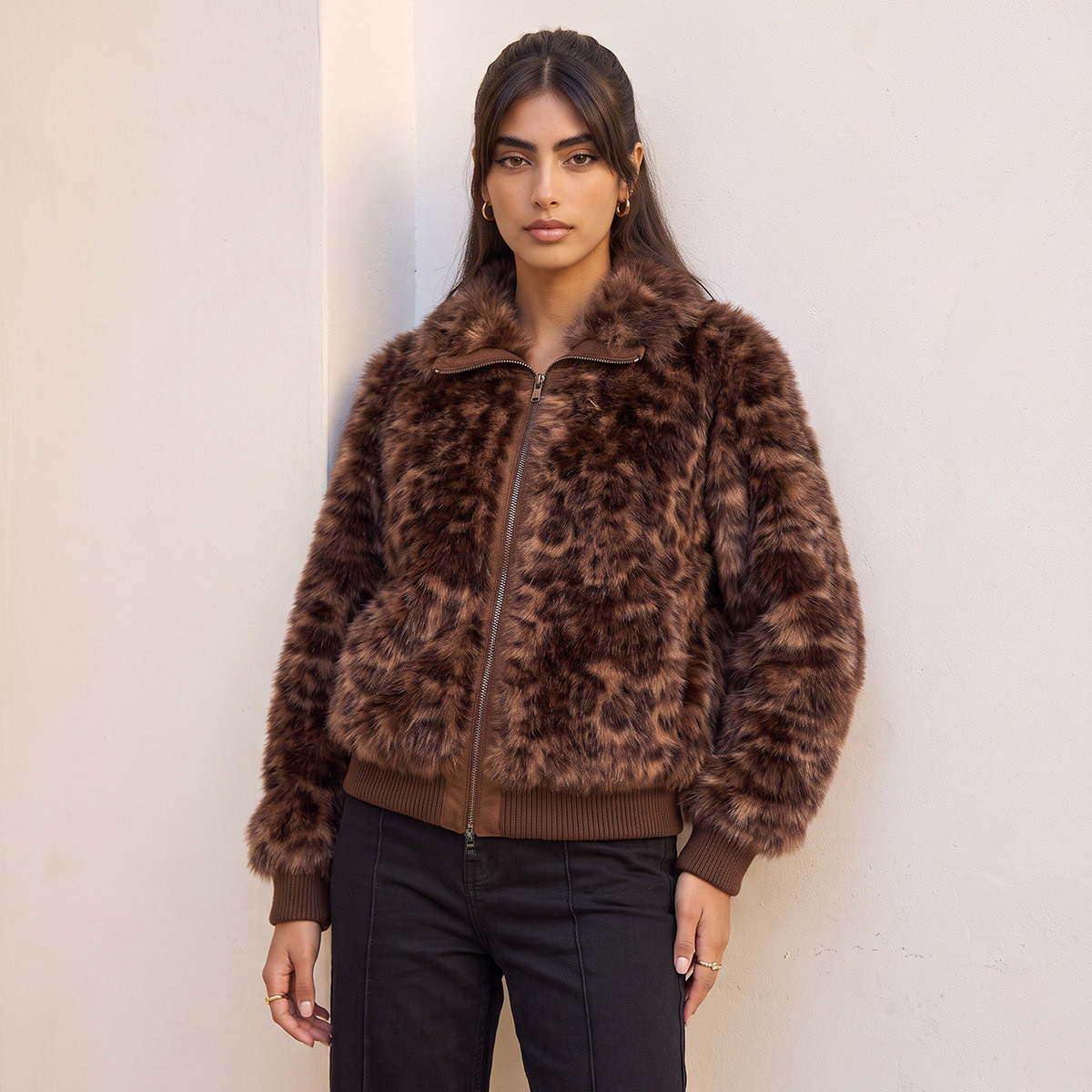 جاكيت بومبر بقصة عادية وبسحاب إغلاق من سبلاش يوث-women-winterwear-coatsandjackets-jackets-image-2