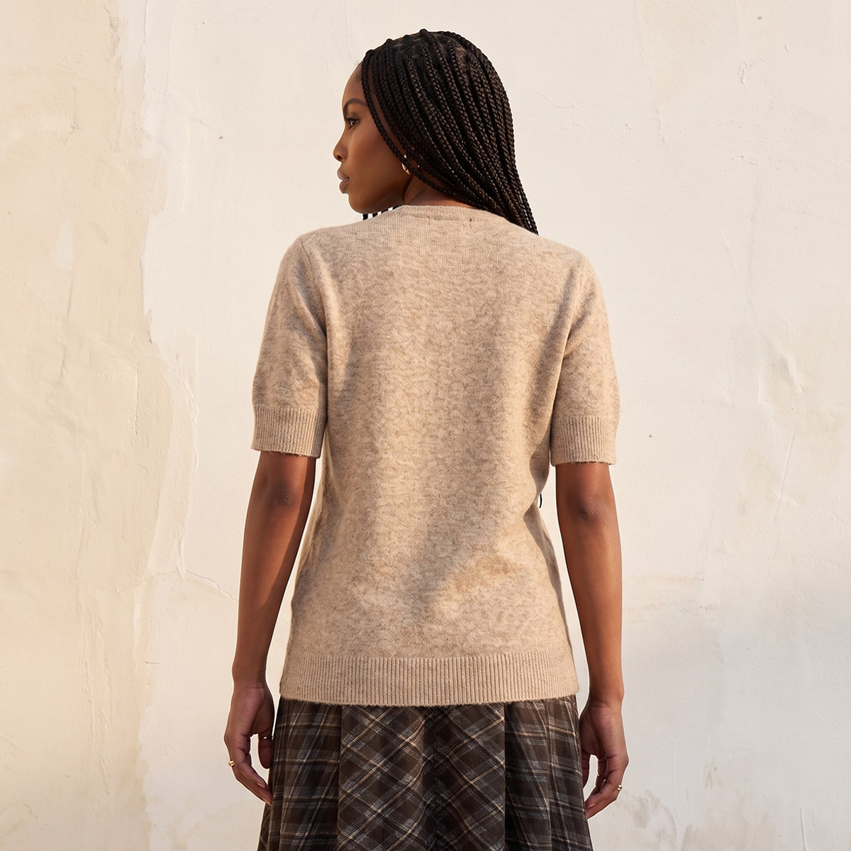 كنزة بارزة الملمس بياقة ضيقة من سبلاش يوث-women-winterwear-cardigansandjumpers-jumpers-image-4