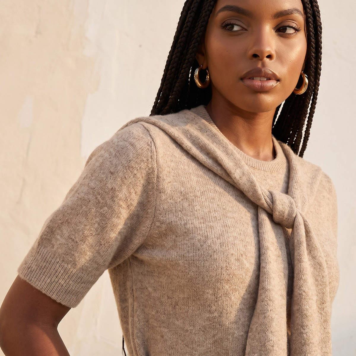 كنزة بارزة الملمس بياقة ضيقة من سبلاش يوث-women-winterwear-cardigansandjumpers-jumpers-image-5