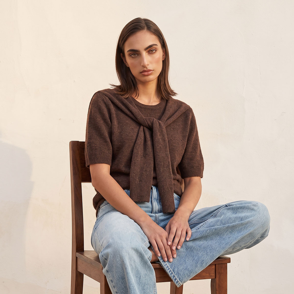 كنزة بارزة الملمس بياقة ضيقة من سبلاش يوث-women-winterwear-cardigansandjumpers-jumpers-image-1