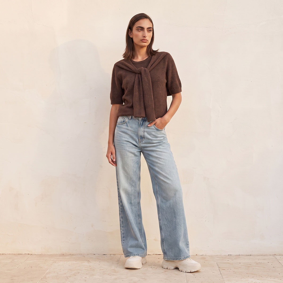 كنزة بارزة الملمس بياقة ضيقة من سبلاش يوث-women-winterwear-cardigansandjumpers-jumpers-image-2