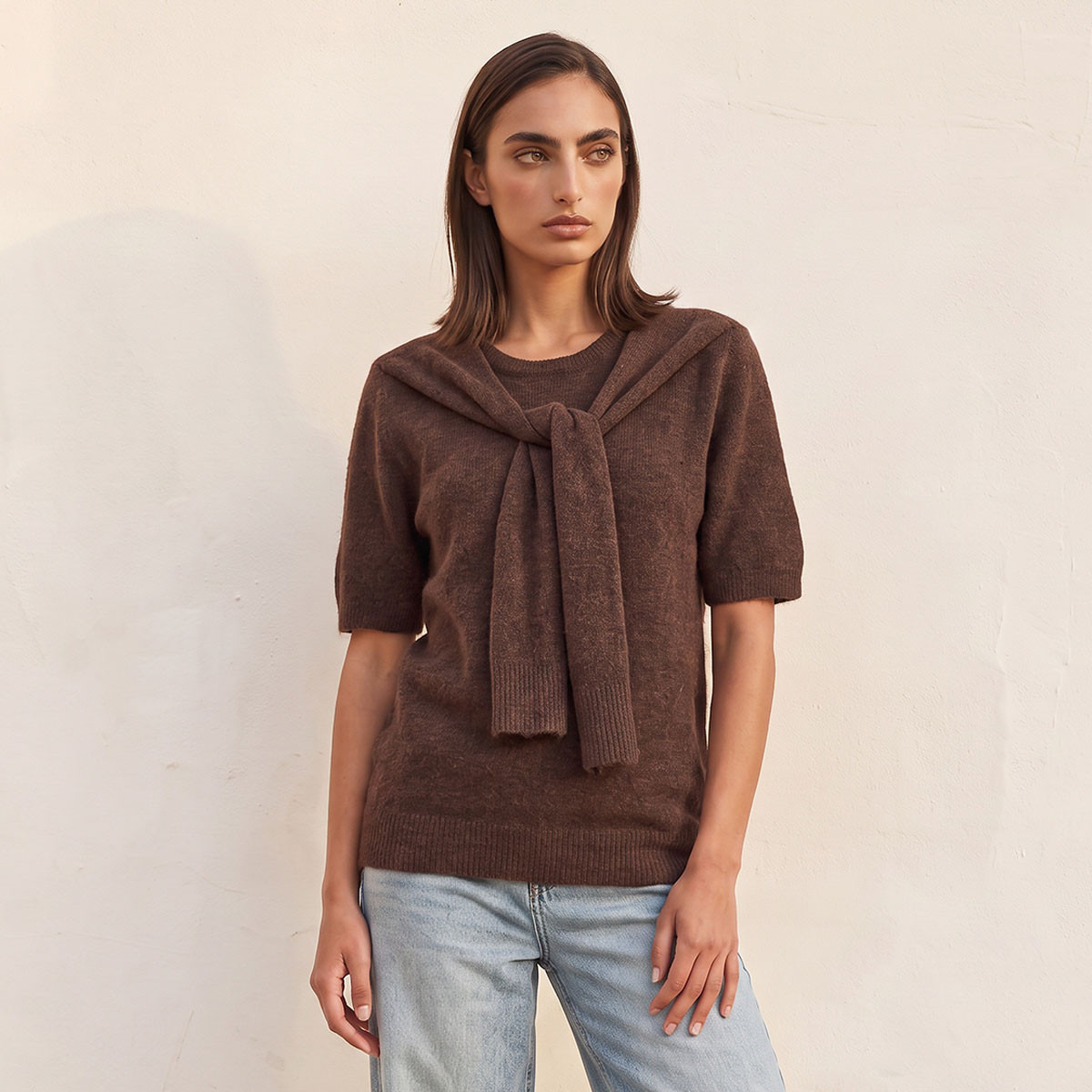 كنزة بارزة الملمس بياقة ضيقة من سبلاش يوث-women-winterwear-cardigansandjumpers-jumpers-image-5
