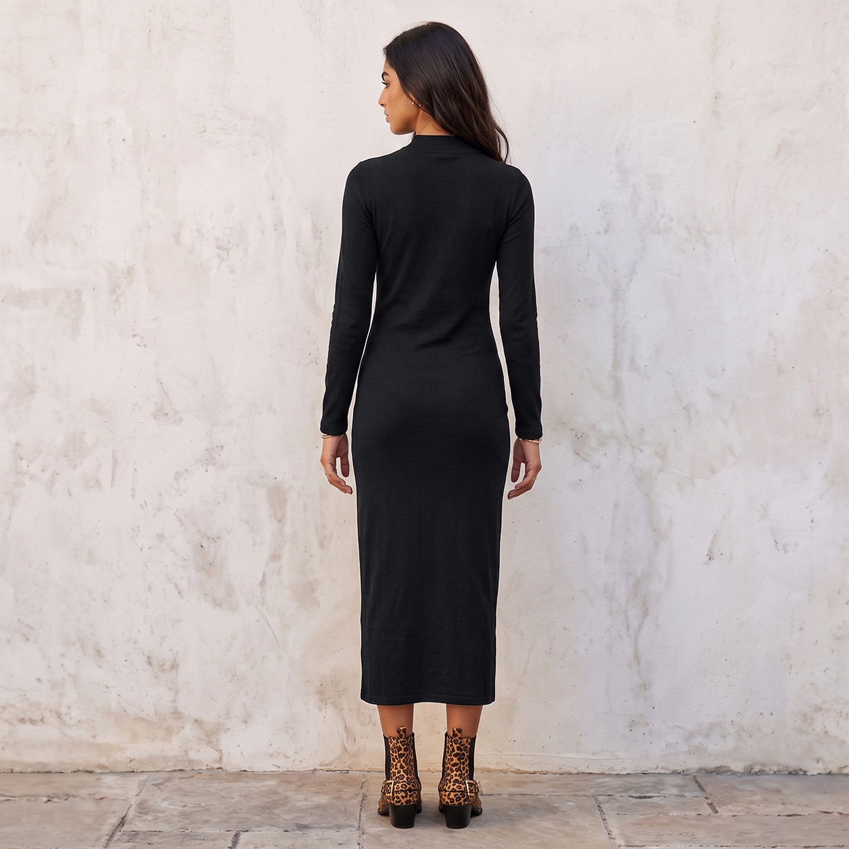 فستان بوديكون ميدي بياقة عالية من سبلاش يوث-women-clothing-dresses-image-2