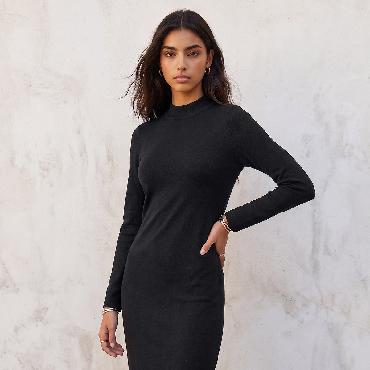 فستان بوديكون ميدي بياقة عالية من سبلاش يوث-women-clothing-dresses-image-4
