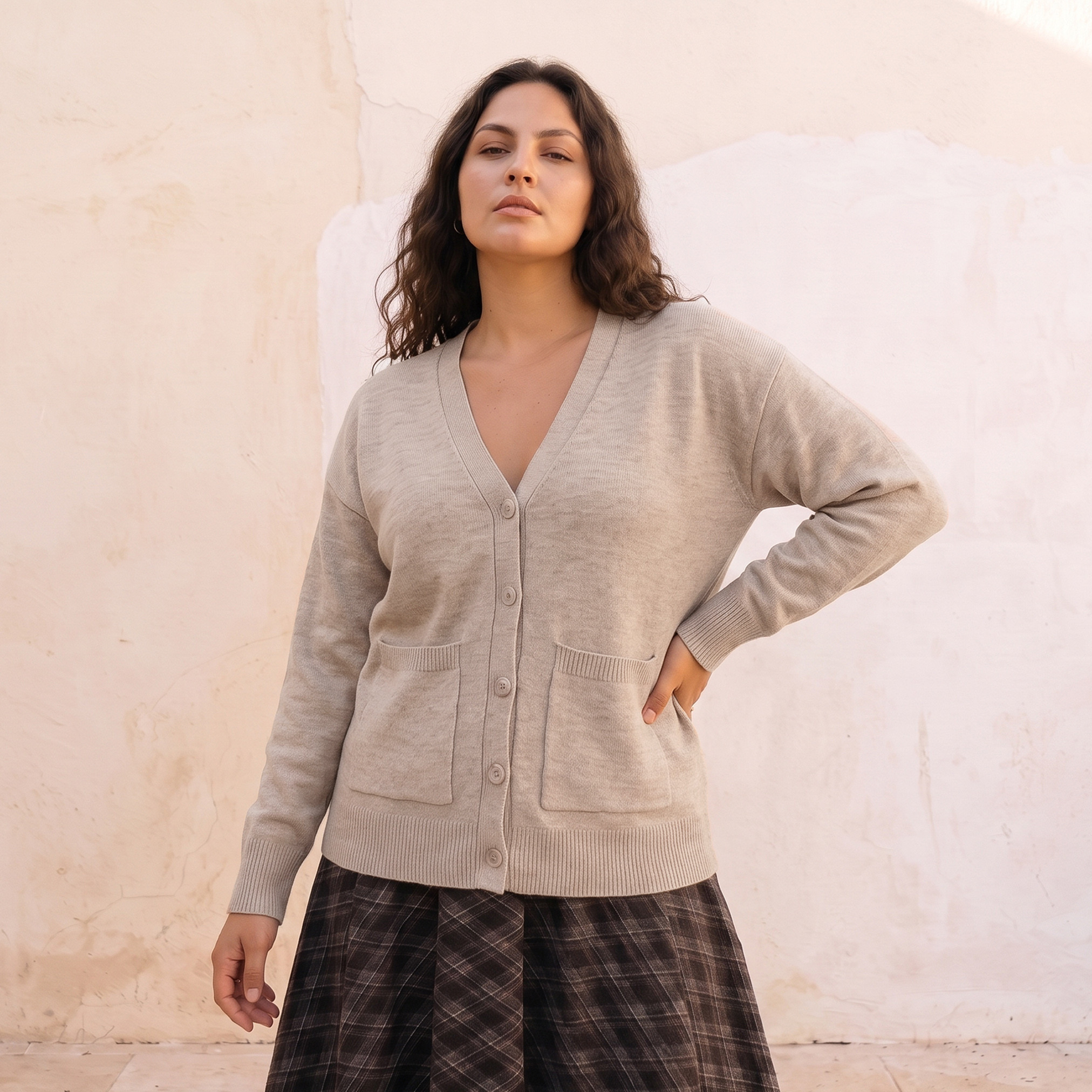 كارديجان فضفاض بجيوب من سبلاش يوث-women-clothing-plussize-cardigansandjumpers-cardigans-image-3