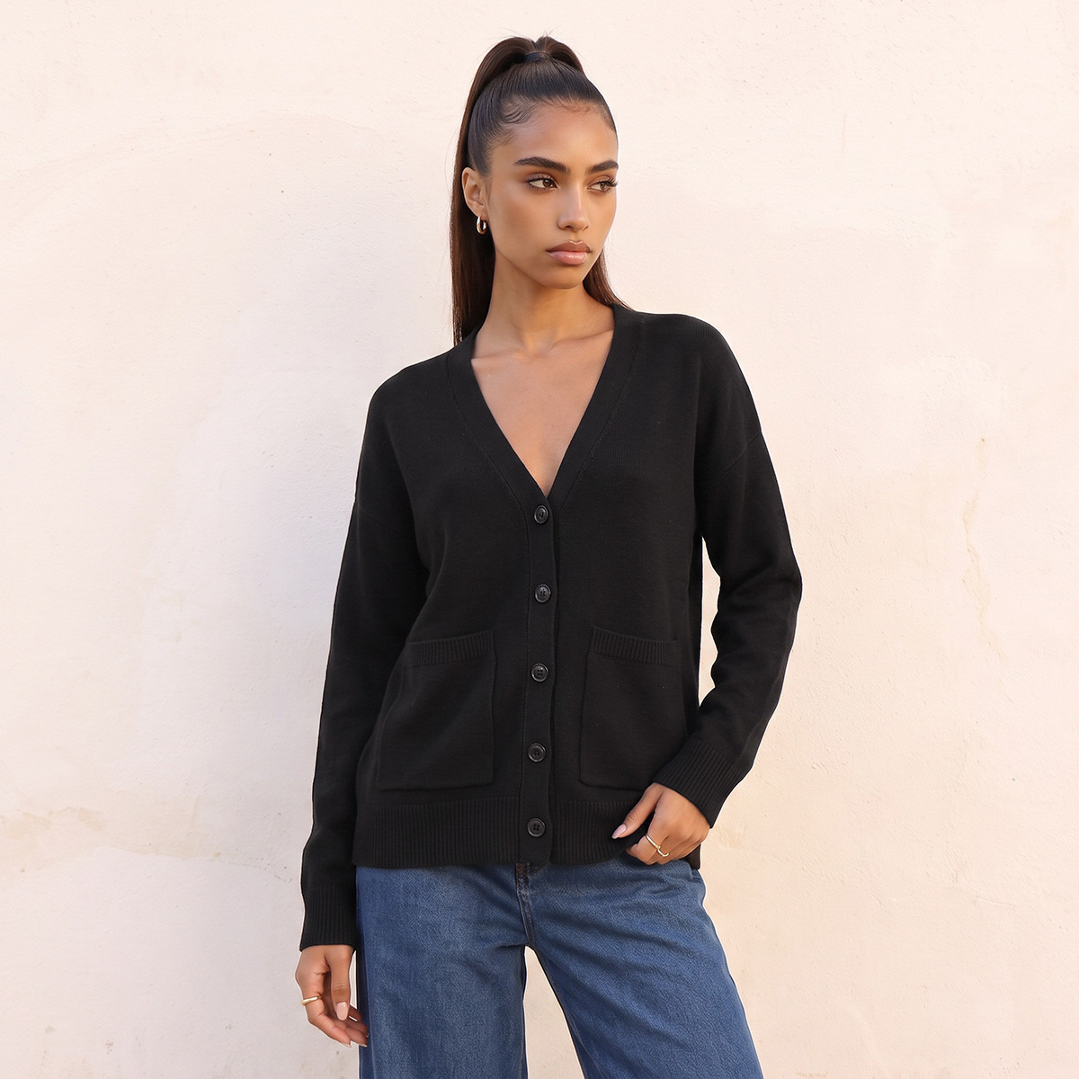 كارديجان فضفاض بجيوب من سبلاش يوث-women-clothing-plussize-cardigansandjumpers-cardigans-image-2