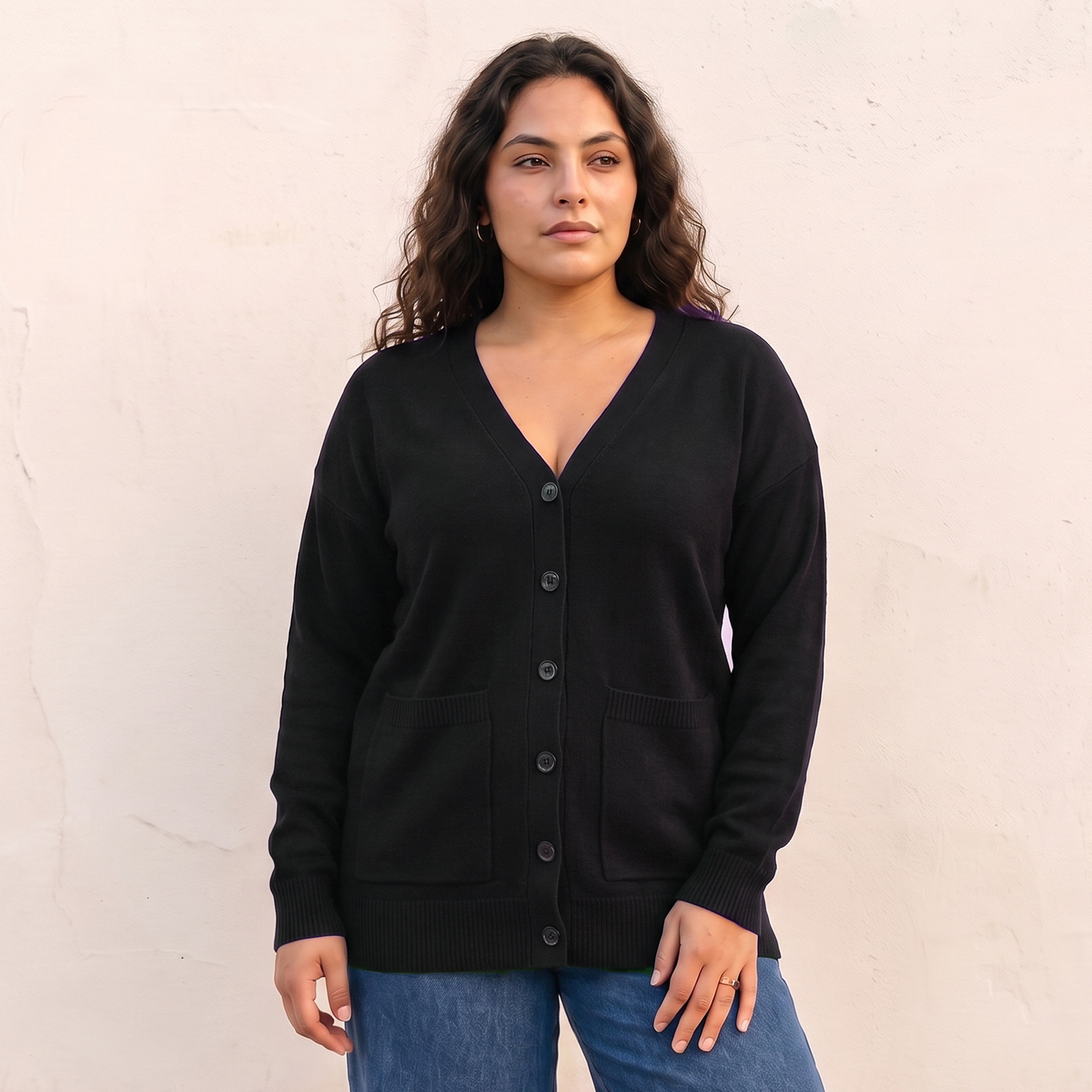 كارديجان فضفاض بجيوب من سبلاش يوث-women-clothing-plussize-cardigansandjumpers-cardigans-image-3