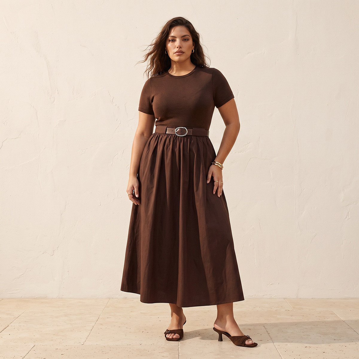 Splash Youth Maxi A-line Cotton Dress with Belt-women-clothing-dresses-image-3