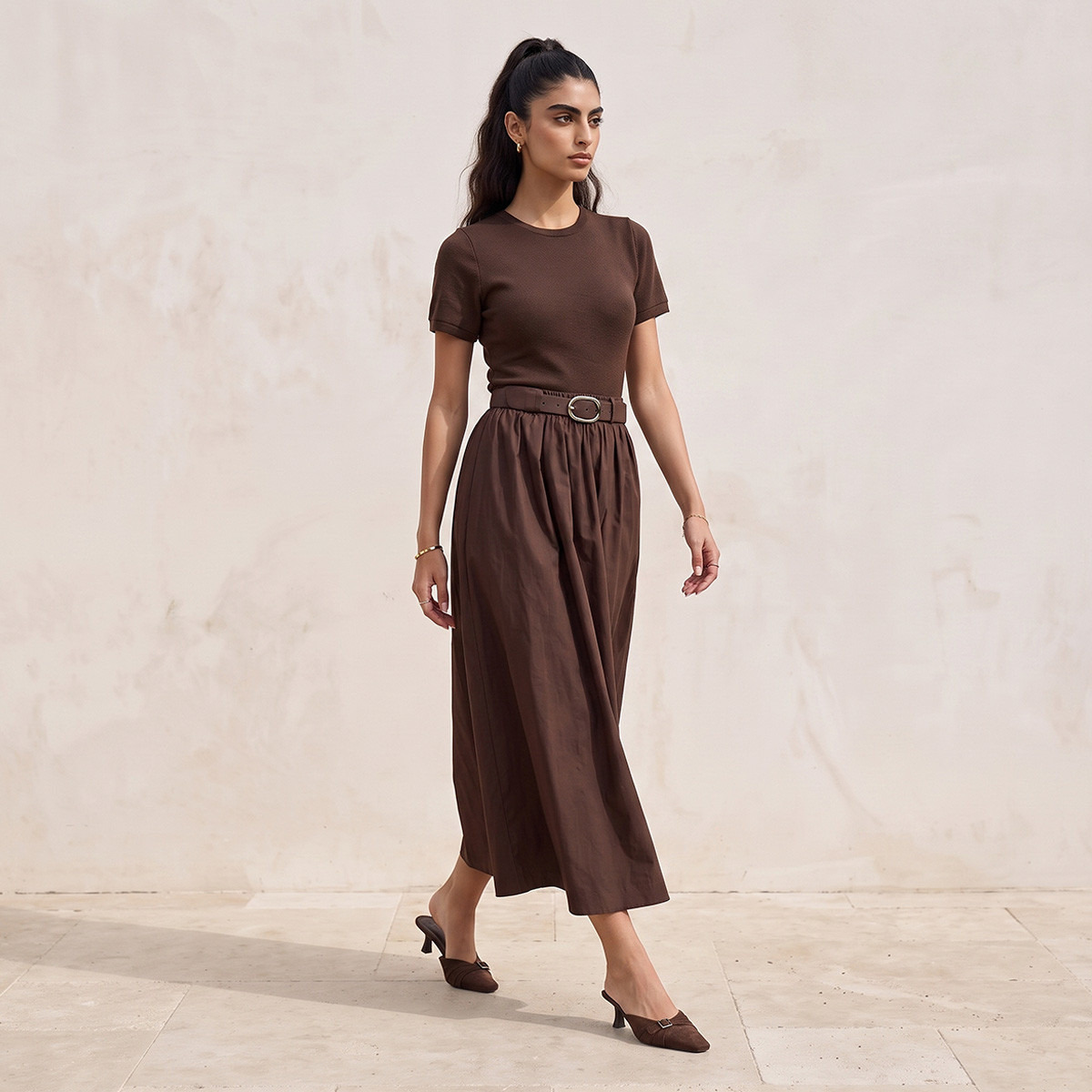 Splash Youth Maxi A-line Cotton Dress with Belt-women-clothing-dresses-image-6
