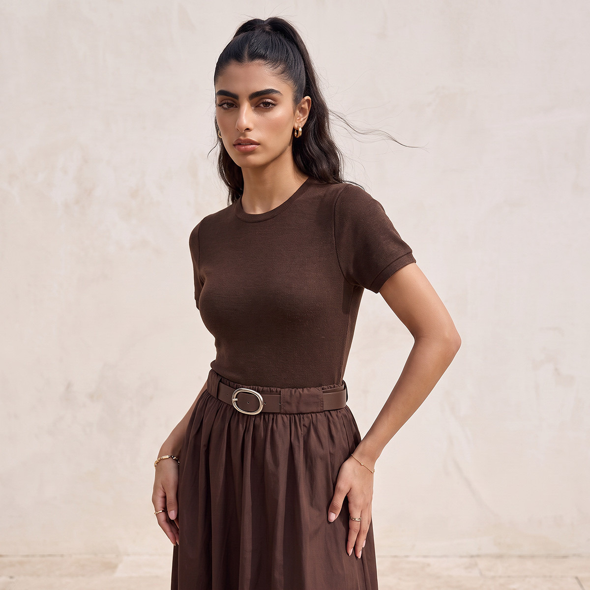 Splash Youth Maxi A-line Cotton Dress with Belt-women-clothing-dresses-image-7