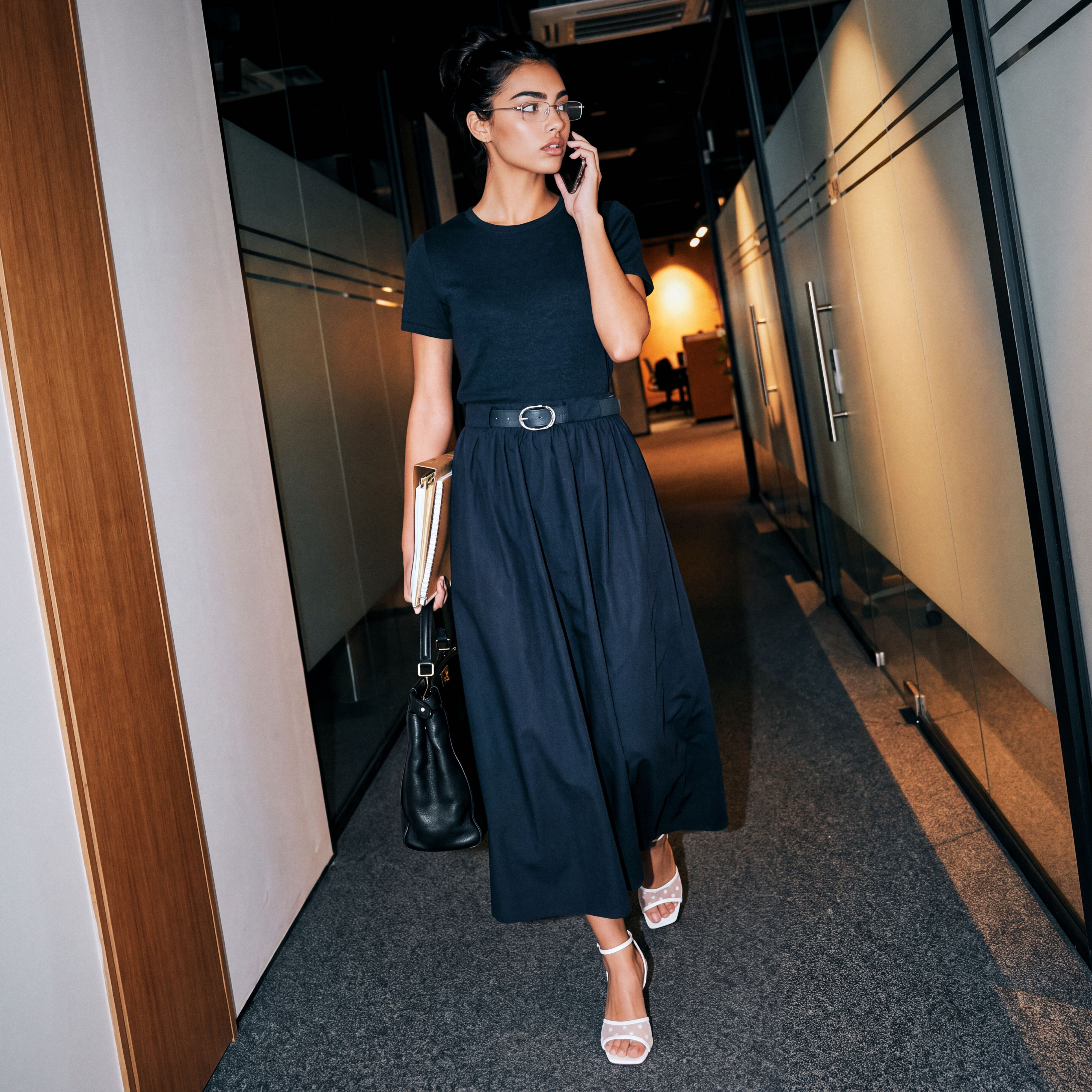 Splash Youth Maxi A-line Cotton Dress with Belt-women-clothing-dresses-image-1