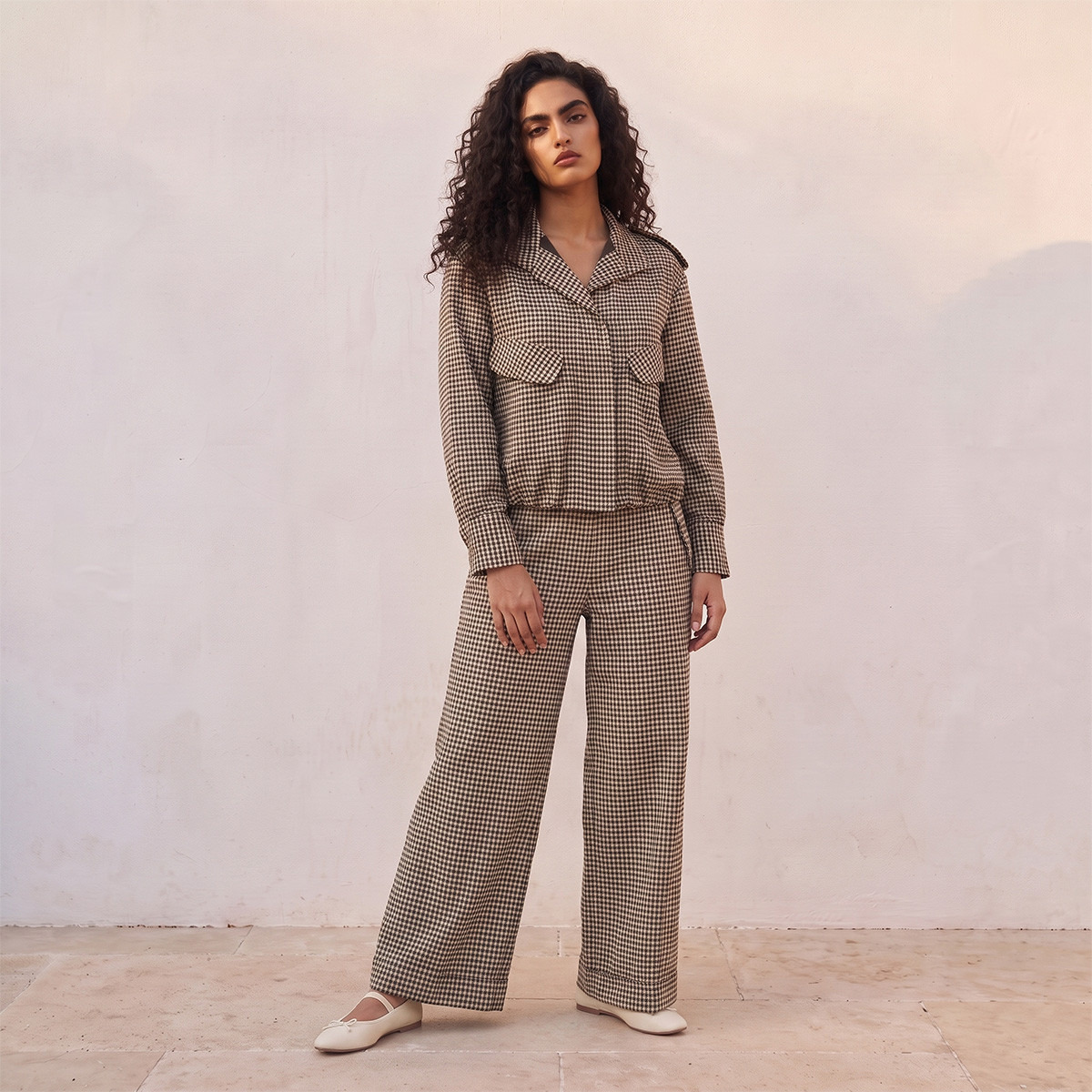 Splash Youth Semi Elastic Waist Checked Trousers-women-clothing-trousers-image-3