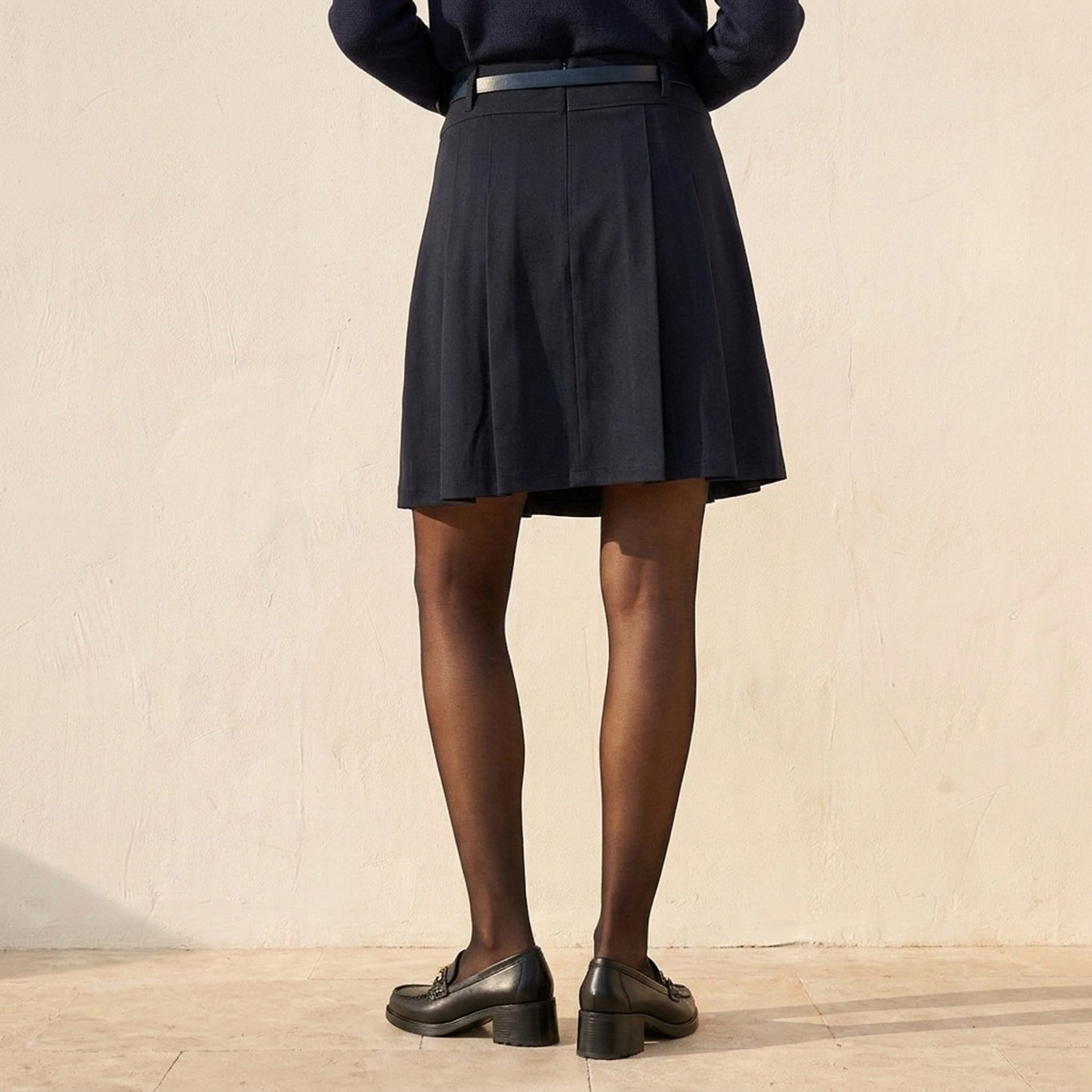 Splash Youth Pleated Skater Skirt with Belt-women-clothing-skirts-image-3