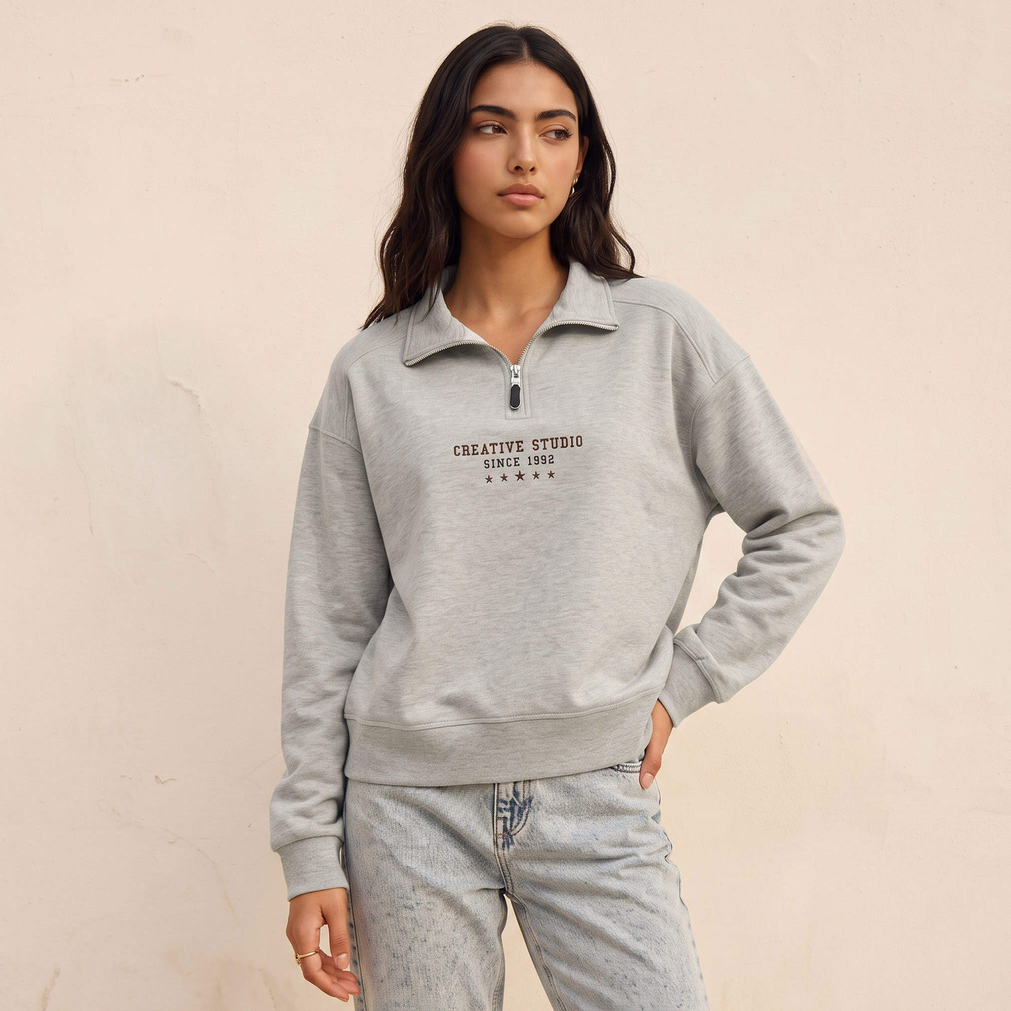 Splash Youth Half Zip Sweatshirt-women-clothing-hoodiesandsweatshirts-sweatshirts-image-2
