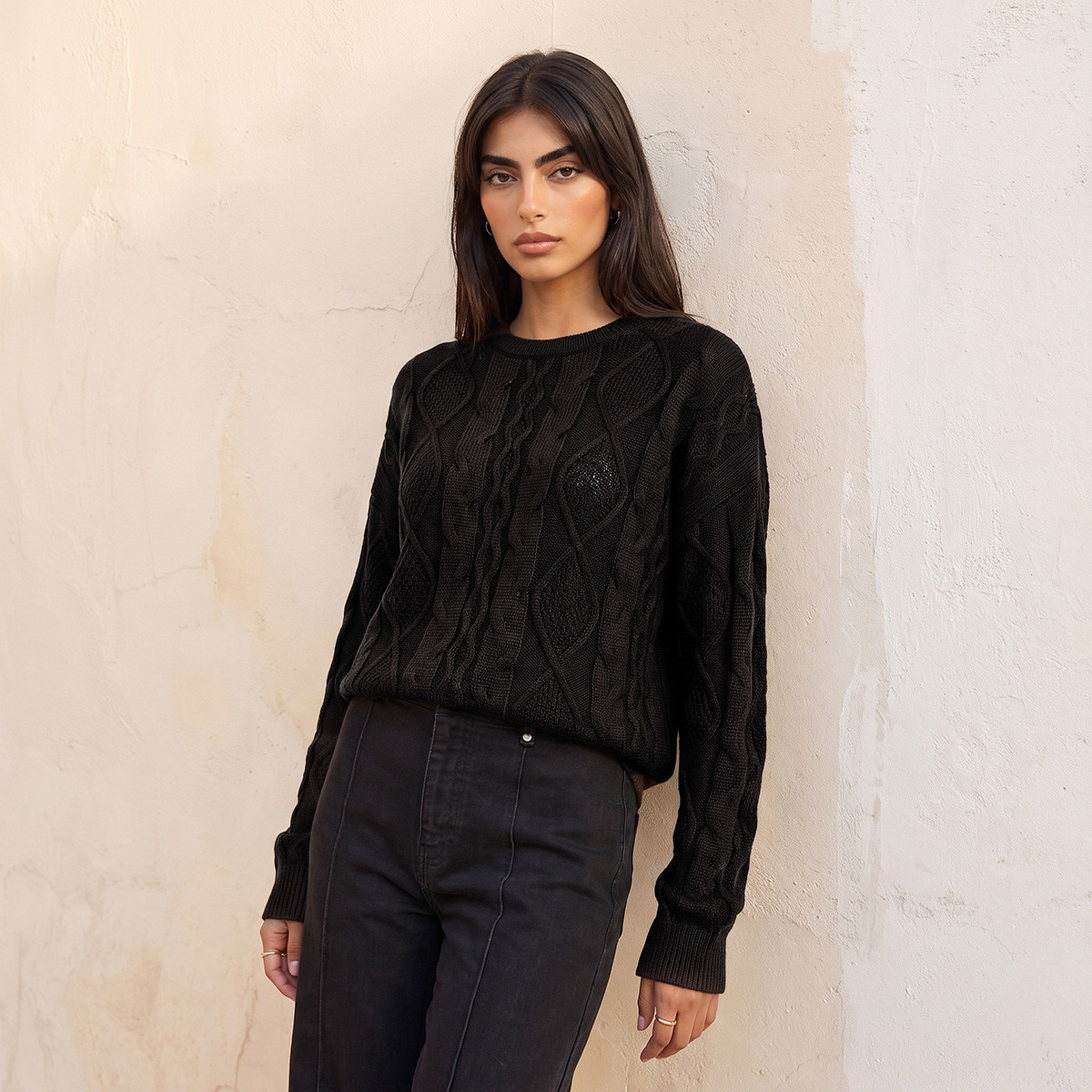 Splash Youth Cable Knit Sweater-women-winterwear-cardigansandjumpers-jumpers-image-2
