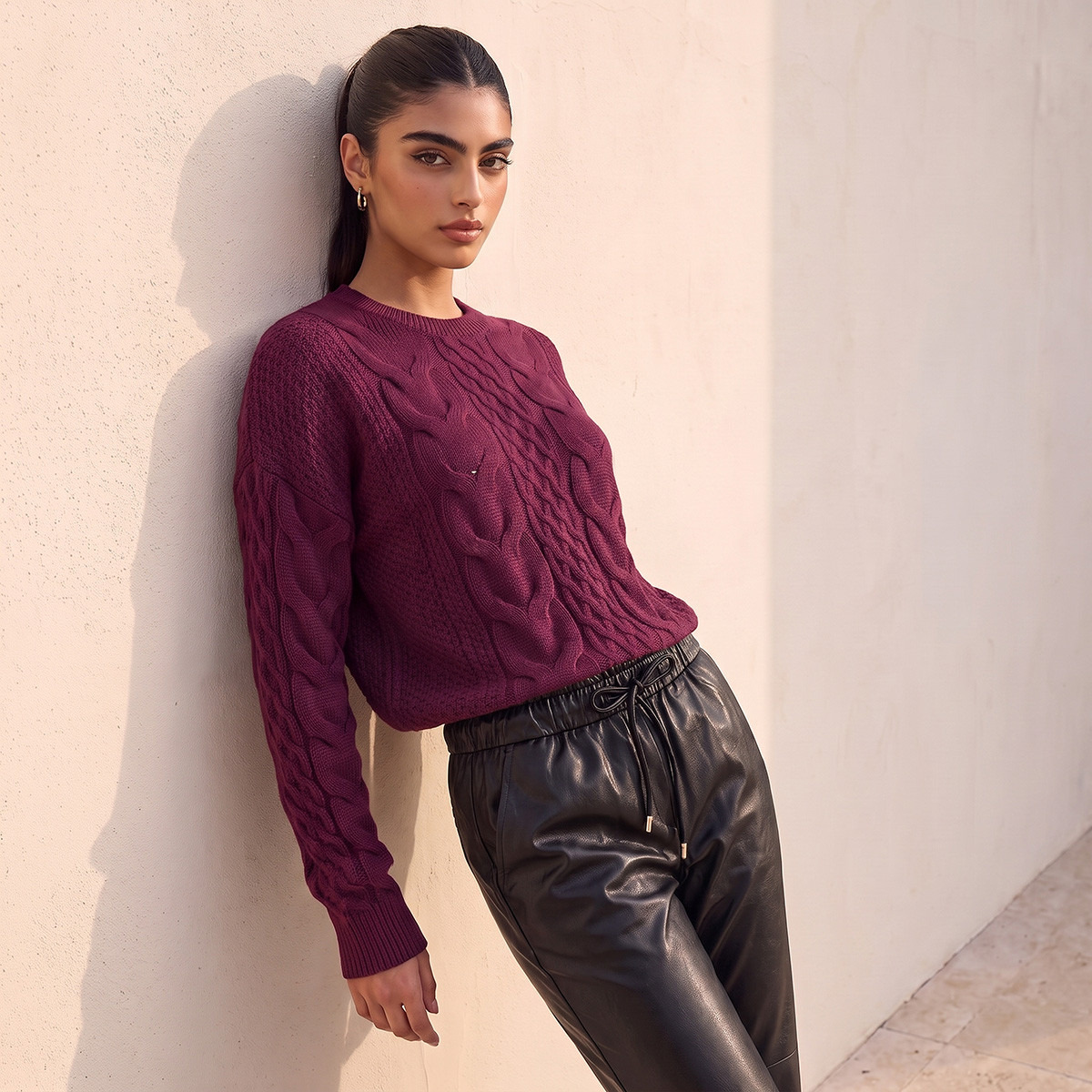 Splash Youth Cable Knit Sweater-women-winterwear-cardigansandjumpers-jumpers-image-2