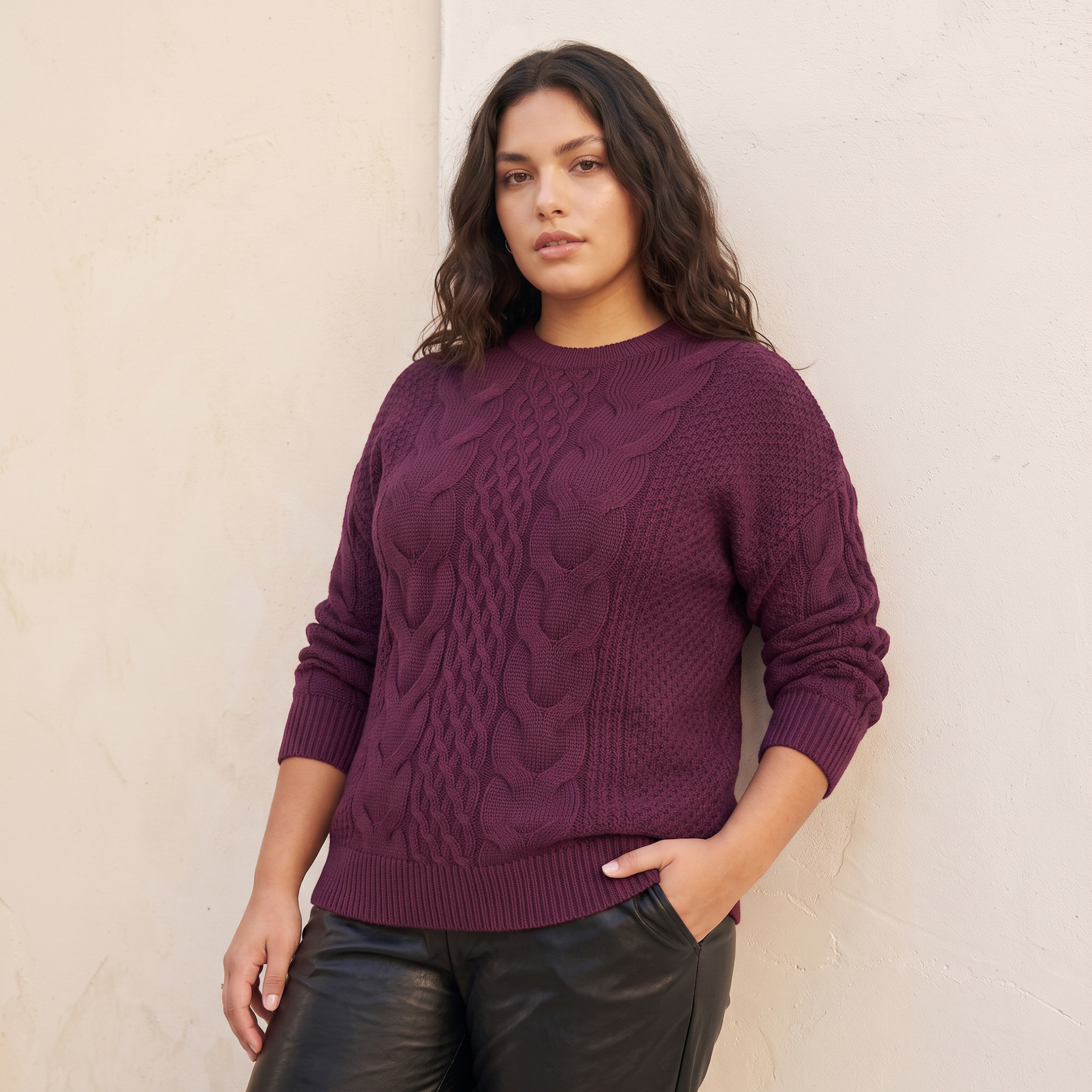 Splash Youth Cable Knit Sweater-women-winterwear-cardigansandjumpers-jumpers-image-3