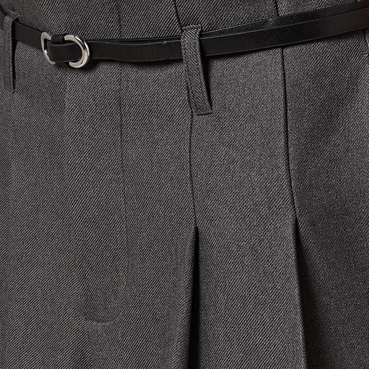 بنطلون واسع الساقين بحزام وكسرات من يوث من سبلاش-women-clothing-trousers-image-5