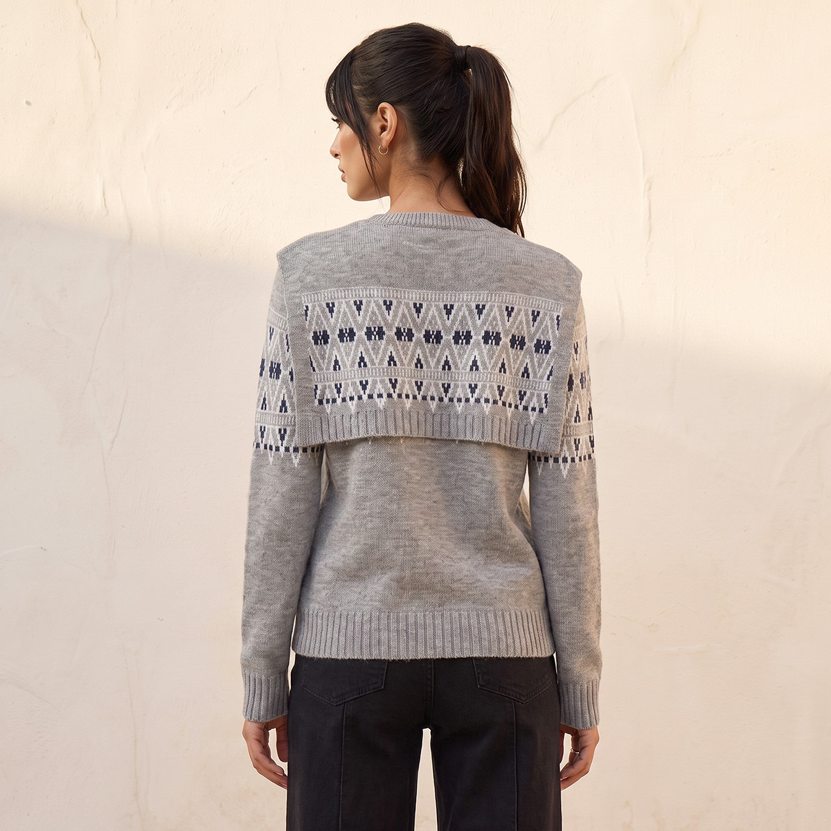 كارديغان بارز الملمس مع وشاح ربط من سبلاش يوث-women-winterwear-cardigansandjumpers-cardigans-image-3