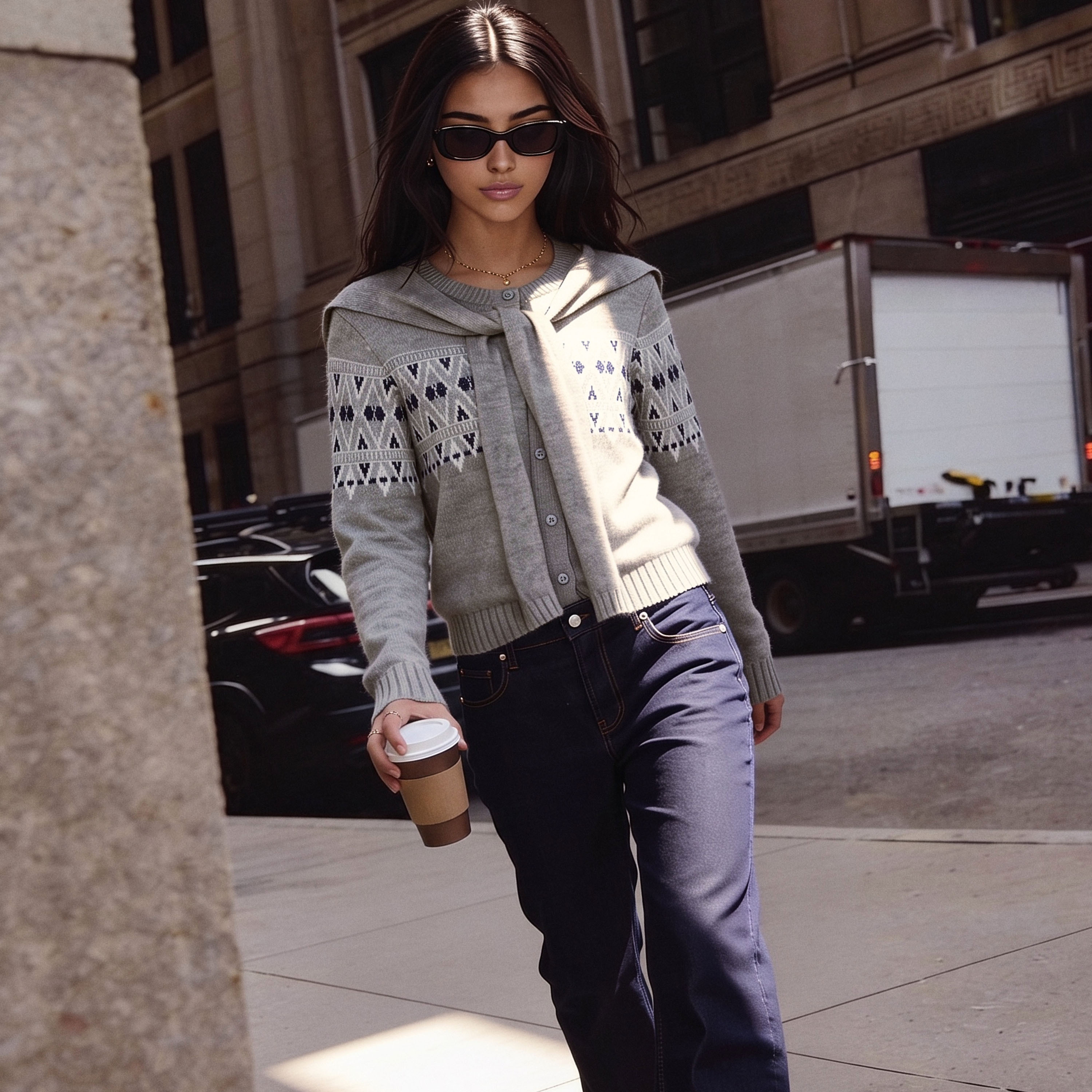 كارديغان بارز الملمس مع وشاح ربط من سبلاش يوث-women-winterwear-cardigansandjumpers-cardigans-image-1