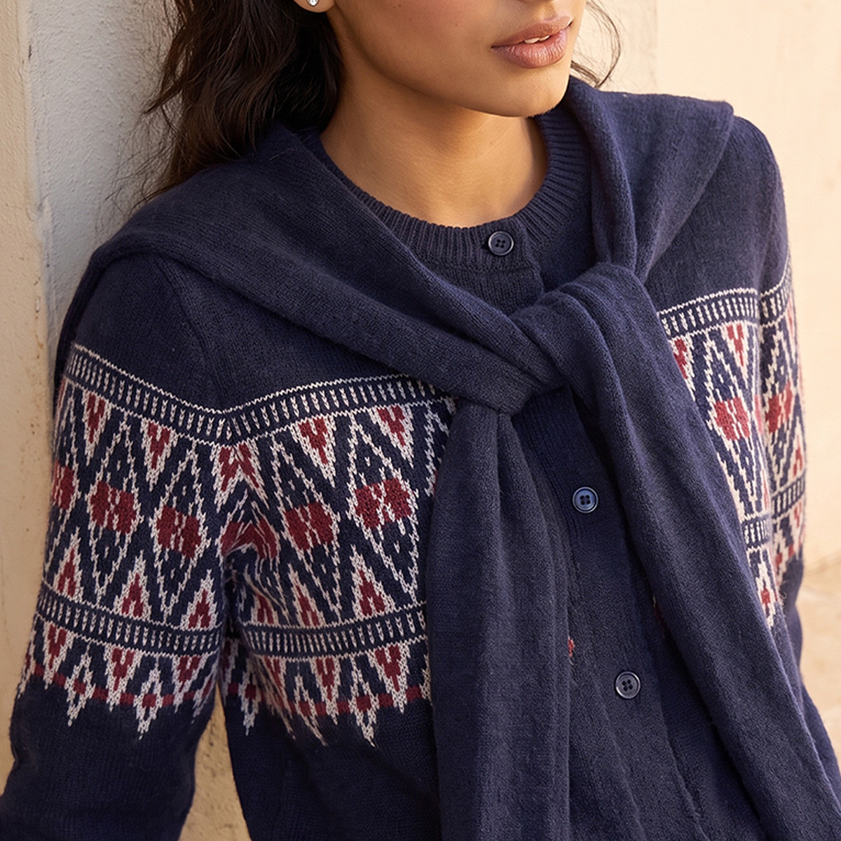 كارديغان بارز الملمس مع وشاح ربط من سبلاش يوث-women-winterwear-cardigansandjumpers-cardigans-image-4