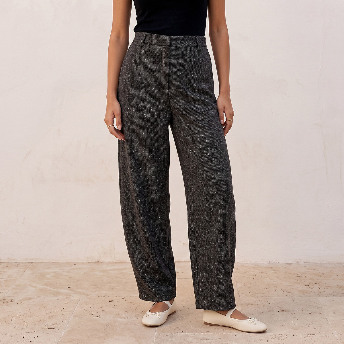 Splash Youth Trousers with Textured Finish-women-clothing-trousers-image-2