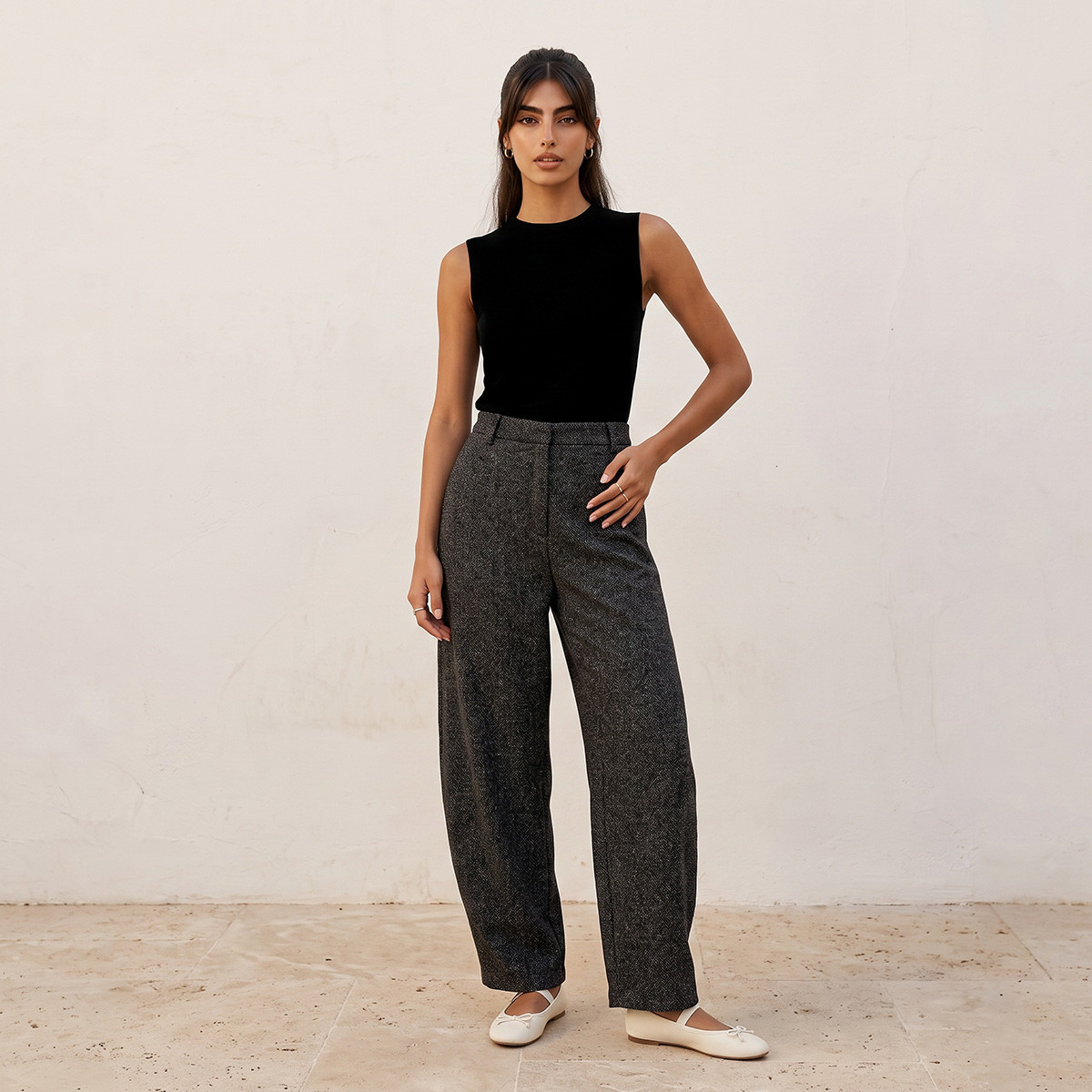 Splash Youth Trousers with Textured Finish-women-clothing-trousers-image-3