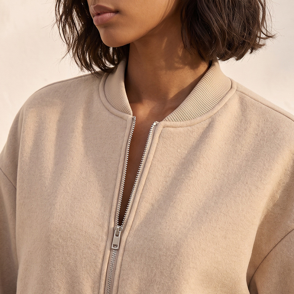 Splash Youth Melton Felt Regular Bomber Jacket with Zip Closure-women-winterwear-coatsandjackets-jackets-image-7