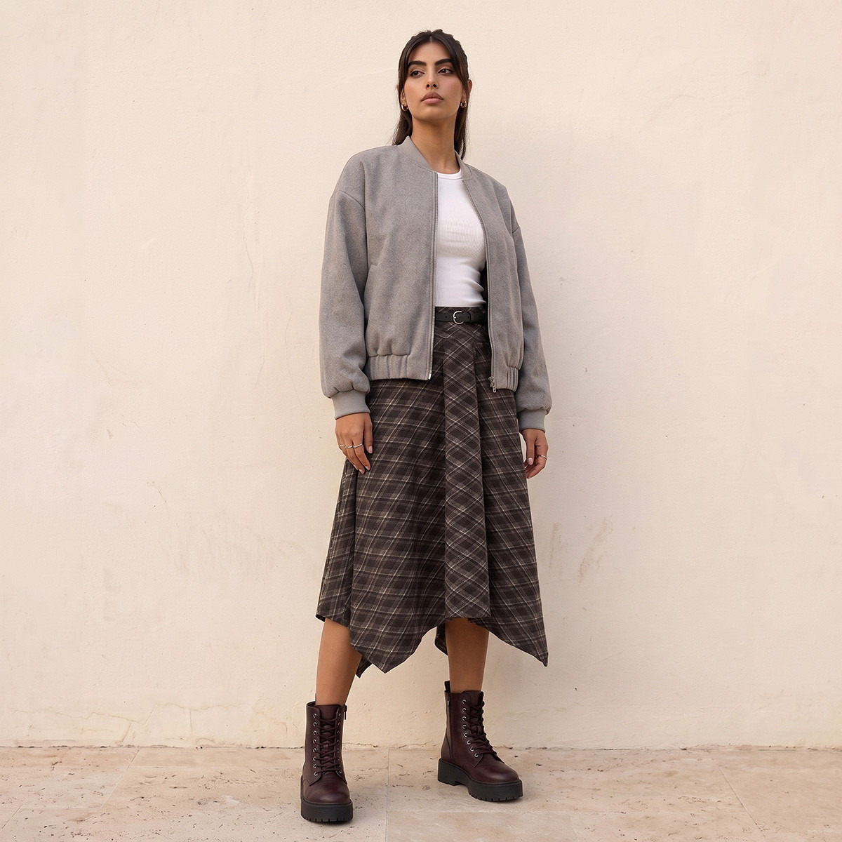 جاكيت بومبر ميلتون فيلت بقصة عادية وسحاب إغلاق من سبلاش يوث-women-winterwear-coatsandjackets-jackets-image-4