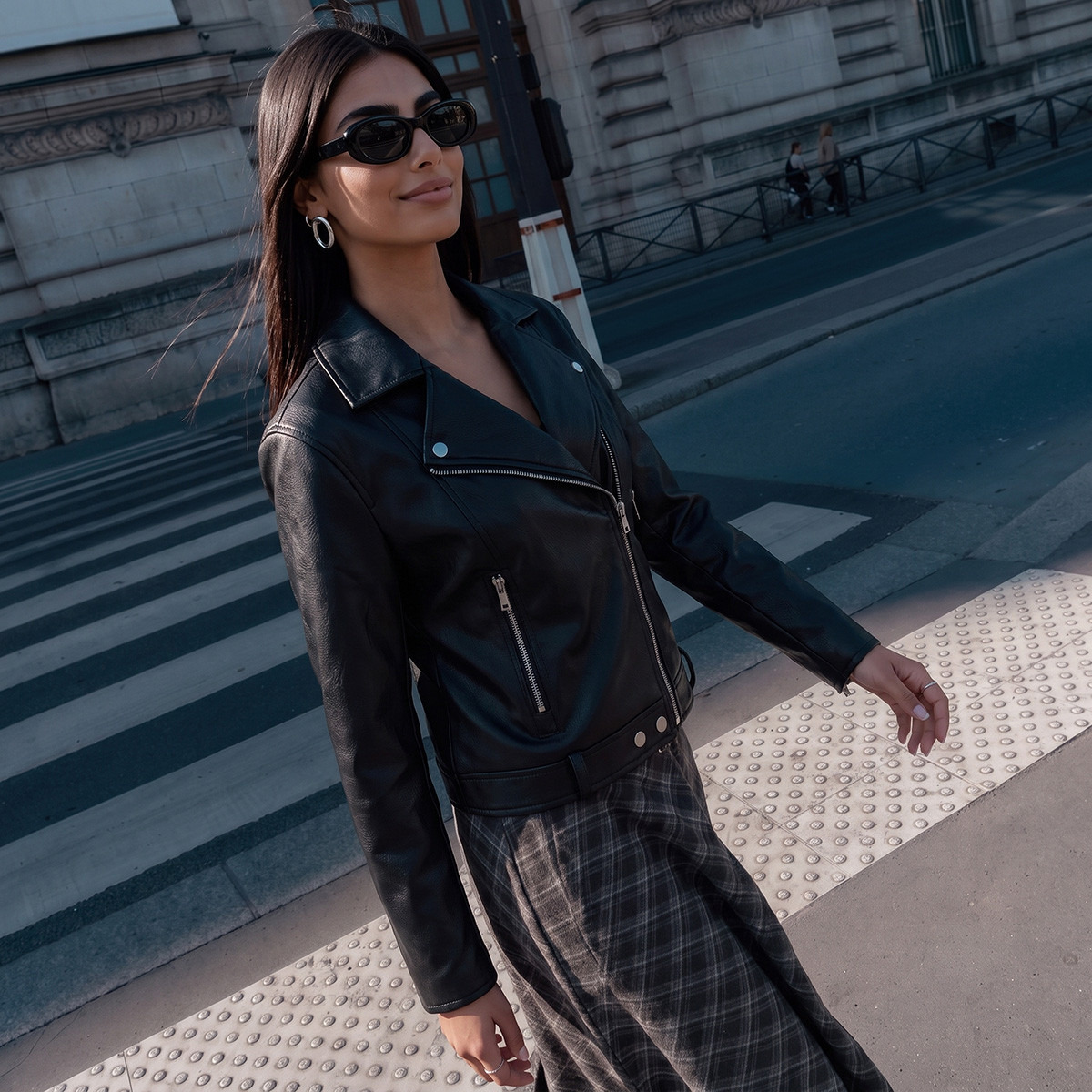 جاكيت بايكر مقاس عادي بجيوب بسحاب من سبلاش يوث-women-winterwear-coatsandjackets-jackets-image-1