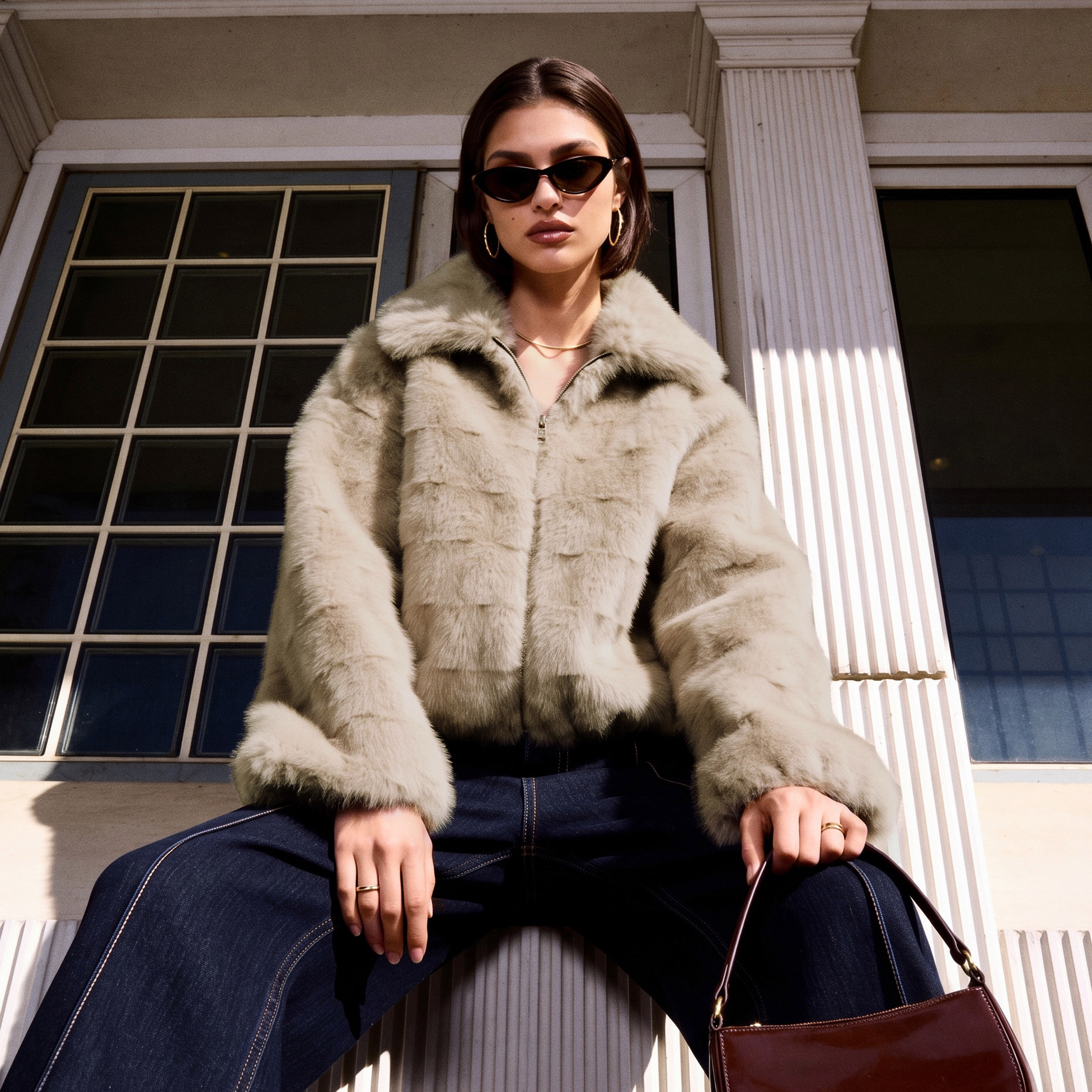 جاكيت فرو صناعي بسحاب إغلاق من سبلاش يوث-women-winterwear-coatsandjackets-jackets-image-1