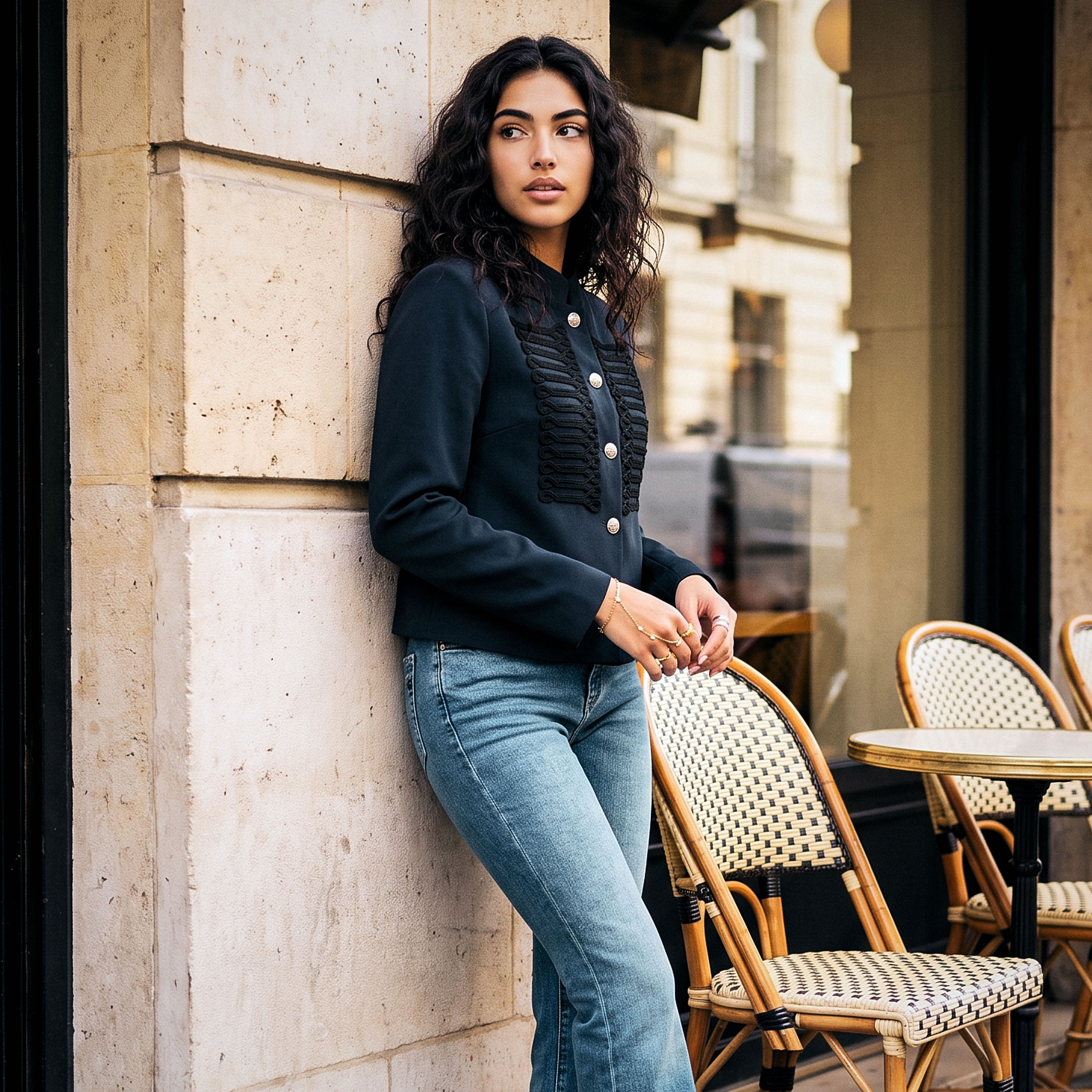 جاكيت نابليون بتفاصيل تطريز سوتاج من سبلاش يوث-women-winterwear-coatsandjackets-jackets-image-1